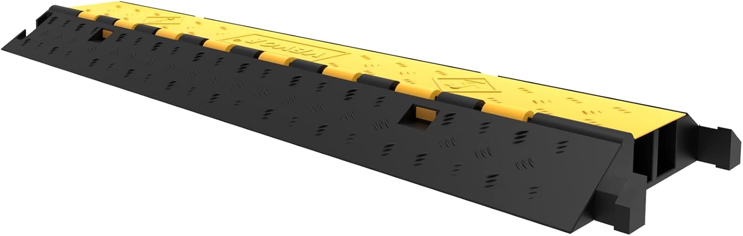 image:imageVEVOR 5 Pack Rubber Cable Protector Ramp 2 Channel Heavy Duty 66000 lbs Load Capacity Cable Wire Cord Cover Ramp Speed Bump Driveway Hose Cable Ramp Protective Cover 2Channel 5 Pack66000 lbs5 Pcs