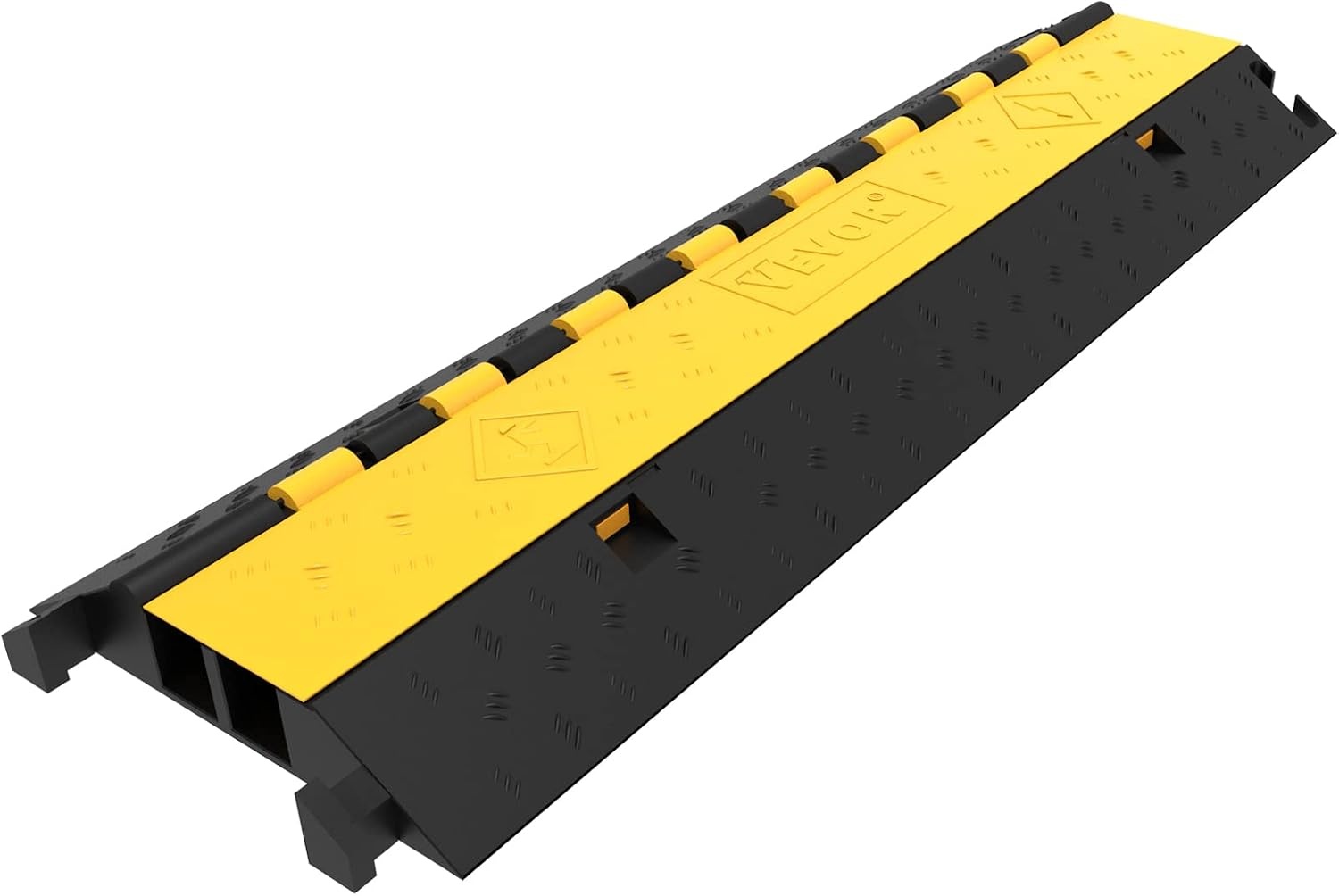 image:imageVEVOR 5 Pack Rubber Cable Protector Ramp 2 Channel Heavy Duty 66000 lbs Load Capacity Cable Wire Cord Cover Ramp Speed Bump Driveway Hose Cable Ramp Protective Cover 2Channel 5 Pack66000 lbs4 Pcs