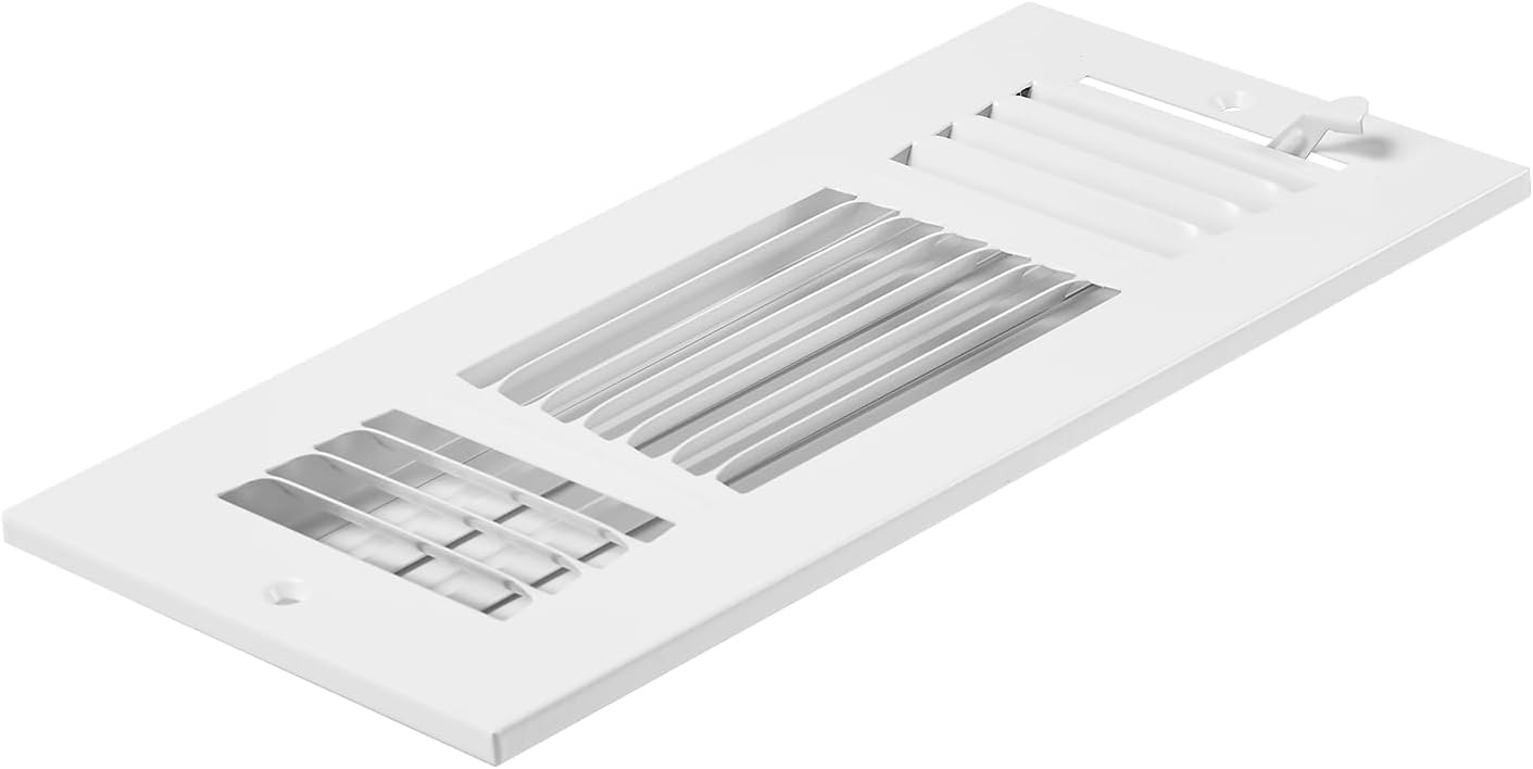 image:imageVEVOR 6 x 10 Inch Air Vent Covers 6Pack Return Air Vent Cover HVAC 3Direction Iron Vent Grilles for Wall amp Ceiling Rustproof AntiPeeling Air Vents Deflector Adjustable with Metal Damper White4 x 10 Inch