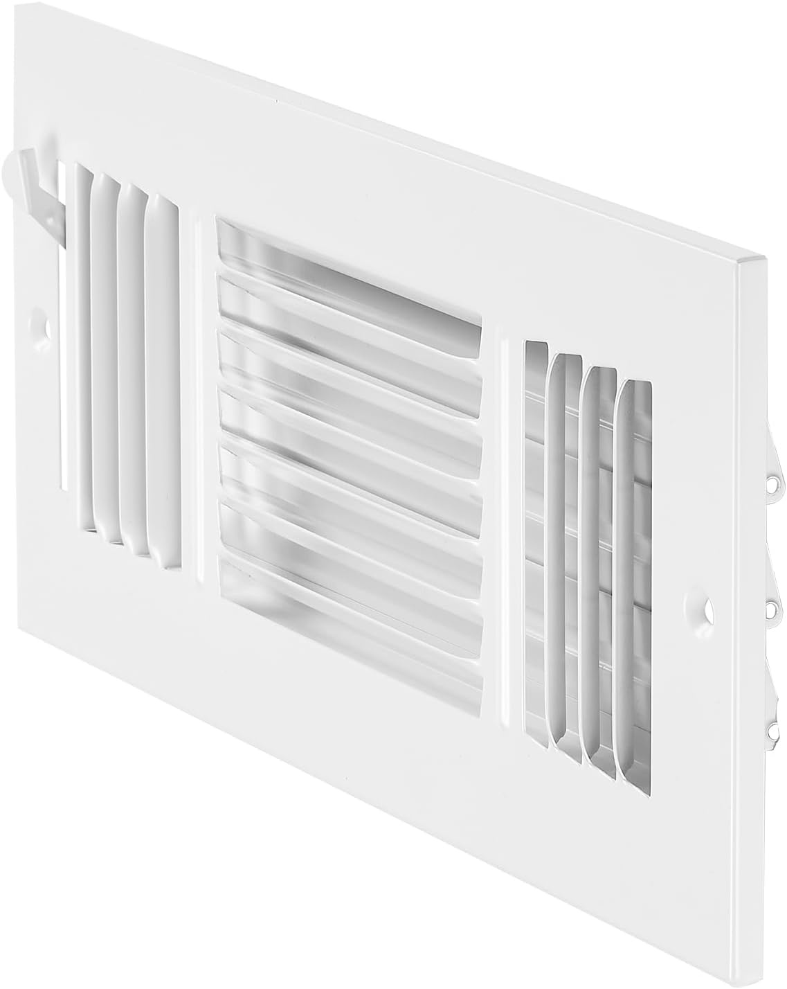 image:imageVEVOR 6 x 10 Inch Air Vent Covers 6Pack Return Air Vent Cover HVAC 3Direction Iron Vent Grilles for Wall amp Ceiling Rustproof AntiPeeling Air Vents Deflector Adjustable with Metal Damper White4 x 10 Inch