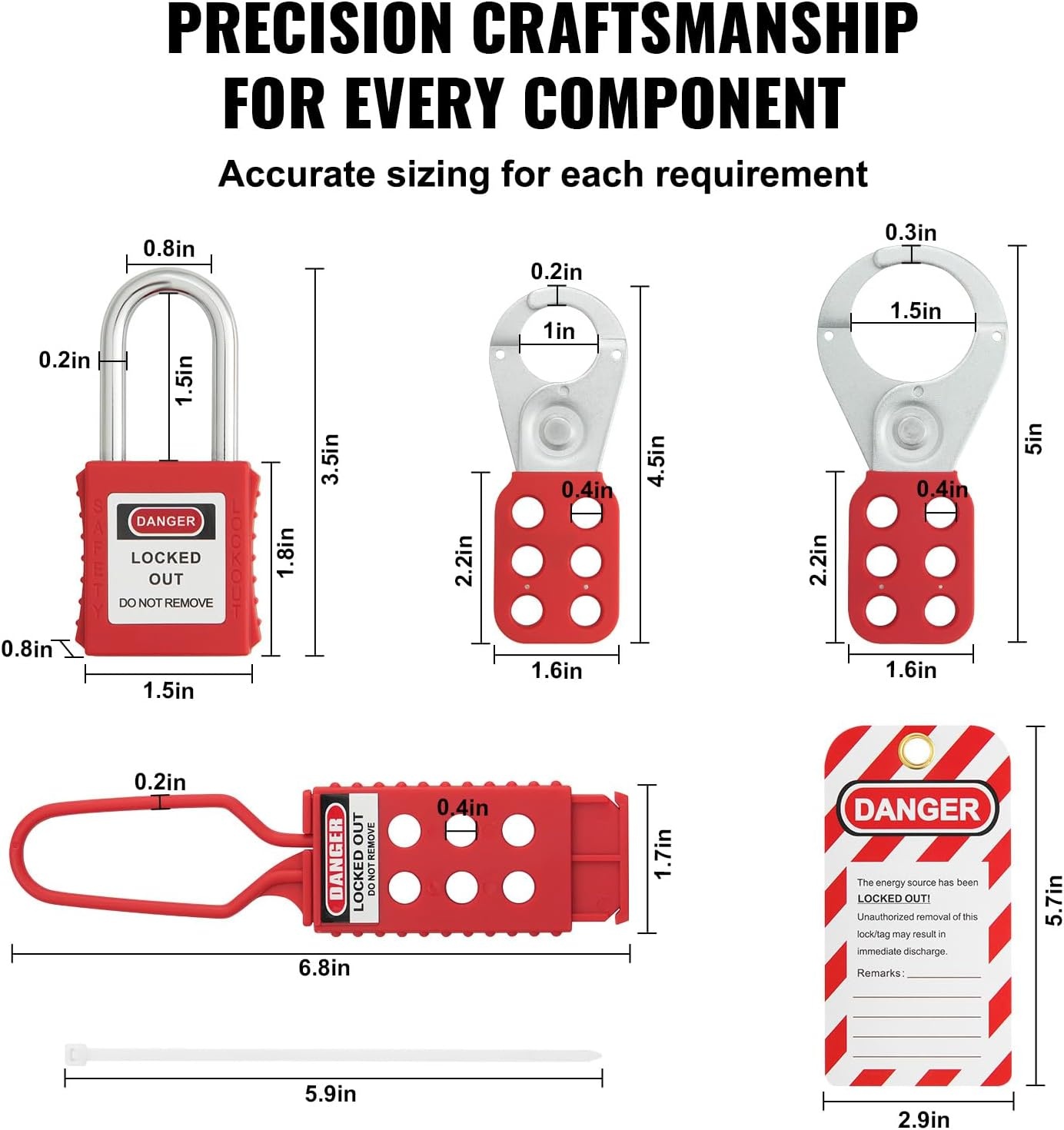 image:imageVEVOR 60pcs Lockout Tagout Kit 14 Padlocks 3 Hasps 40 Tags 40 Ties 5 Expansion Kits Lockout Station Board Metallic Industrial amp Electrical Safety47pcs Set