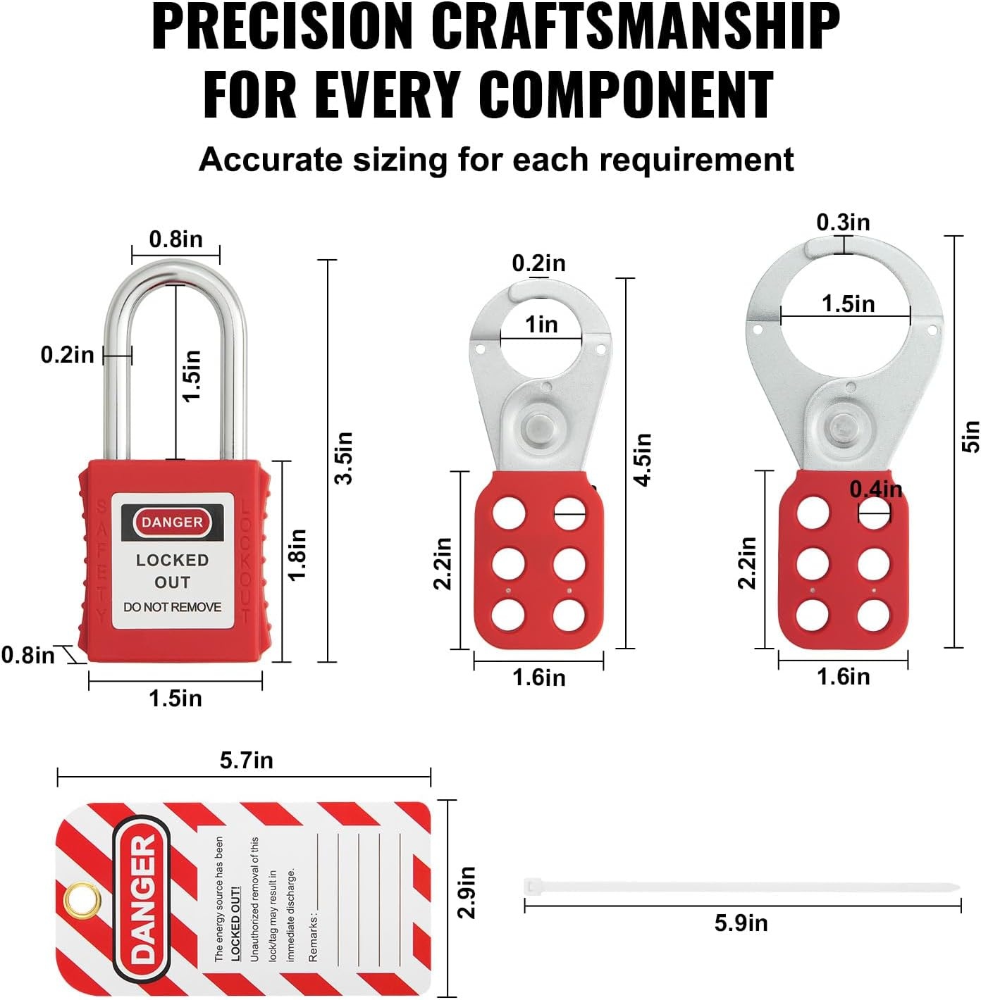 image:imageVEVOR 60pcs Lockout Tagout Kit 14 Padlocks 3 Hasps 40 Tags 40 Ties 5 Expansion Kits Lockout Station Board Metallic Industrial amp Electrical Safety59pcs Set