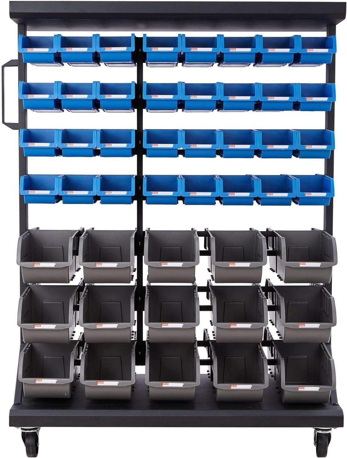 image:imageVEVOR 7Tier Rolling Bin Storage Rack 24 Small Bins Bin Rack Storage Steel Wire Shelving System with Wheels Mobile Tool Organizer for Garage Warehouse Office Restaurant Classroom Kitchen9005001235 mm