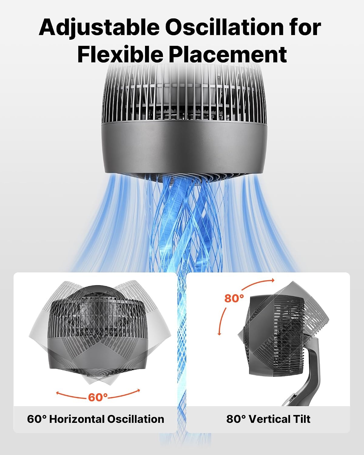 image:imageVEVOR 9Inch Pedestal Fan 80 Oscillating Standing Floor Fan with Quite DC Motor Remote Control 9 Speeds amp 4 Smart Modes 24H Timer Adjustable Height for Home Bedroom Living Room WhiteSilver Gray