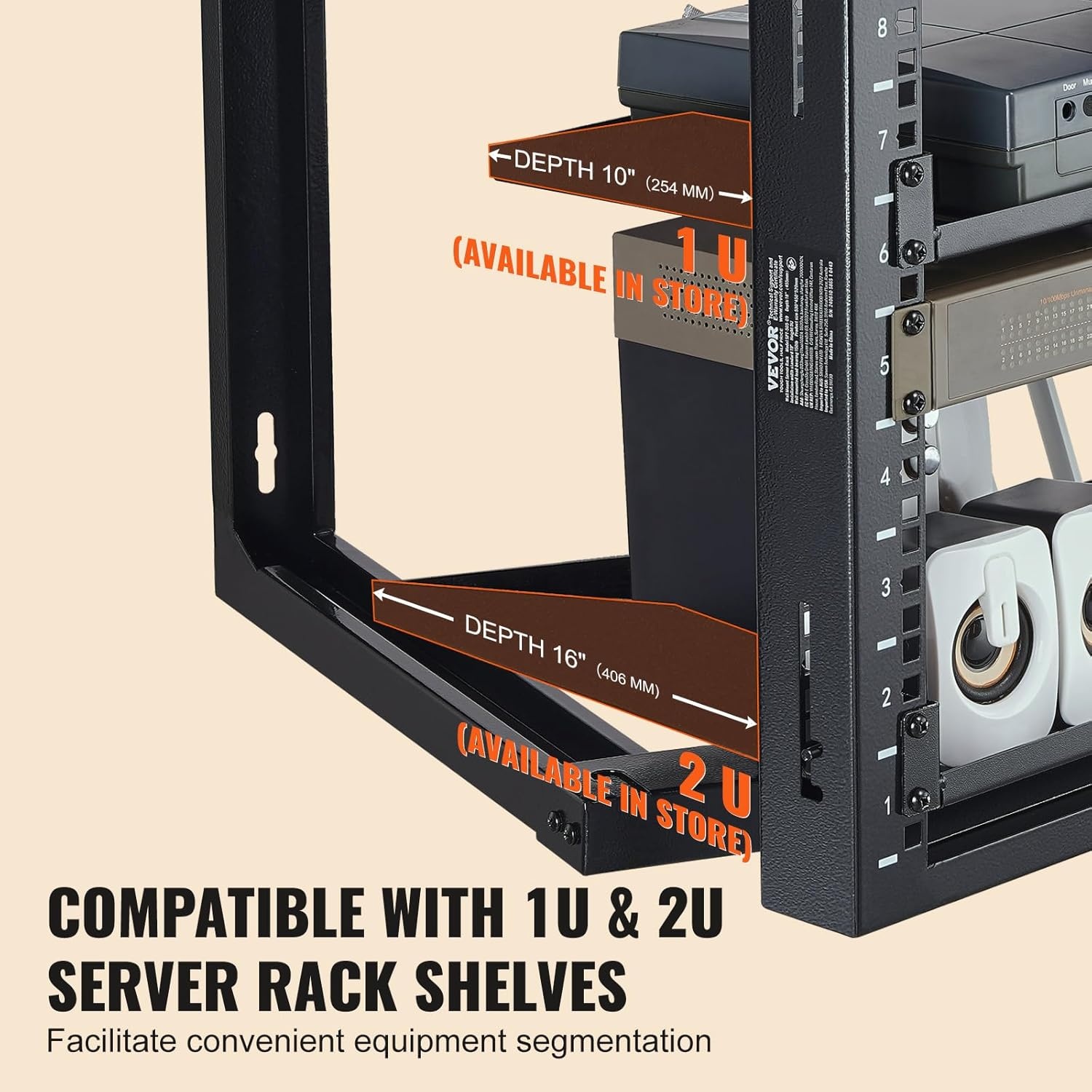image:imageVEVOR 9U Open Frame Server Rack 2340 Adjustable Depth Free Standing or Wall Mount Network Server Rack 4 Post AV Rack with Casters Holds All Your Networking IT Equipment AV Gear Router Modem9U1