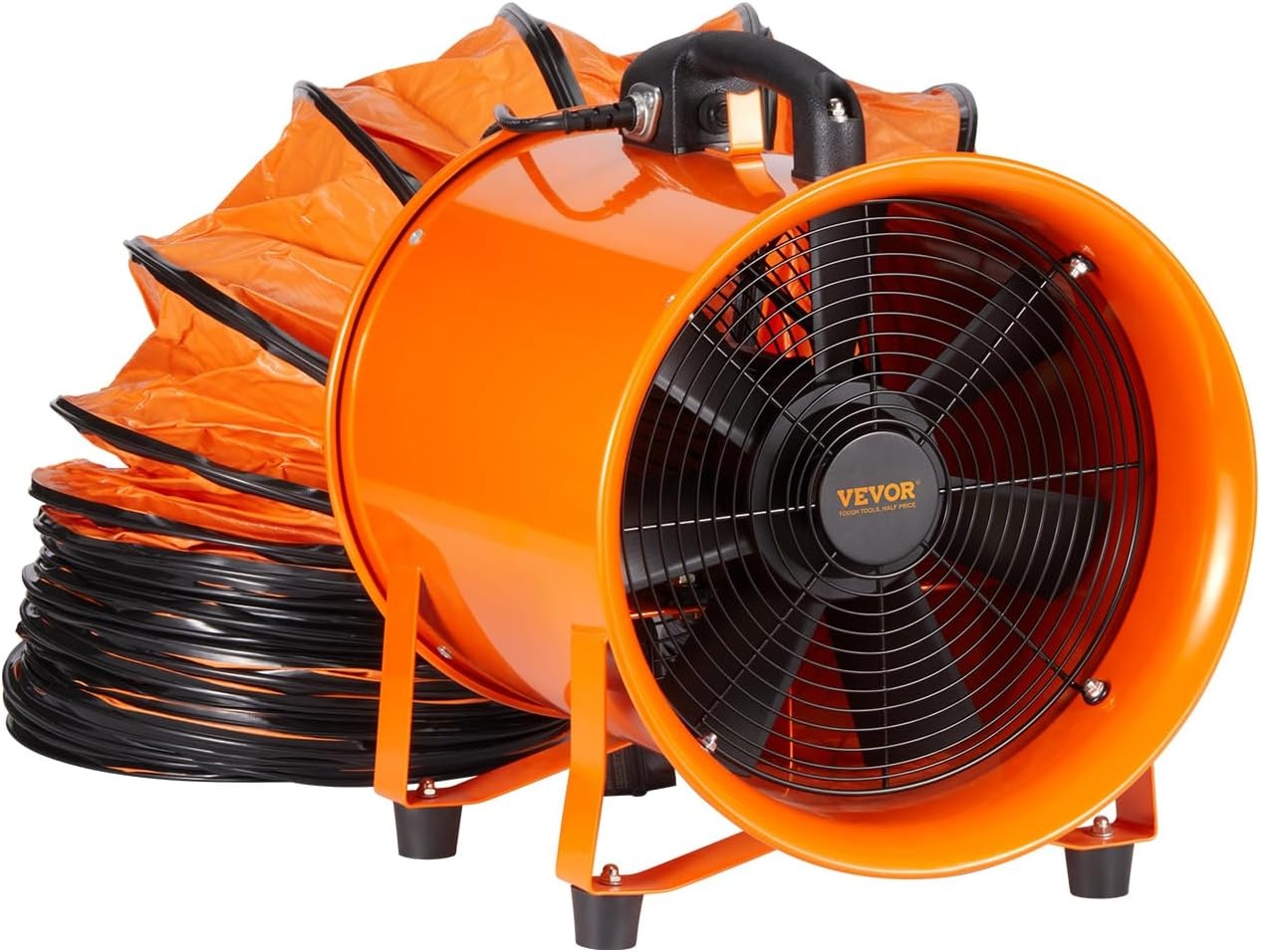 image:imageVEVOR Air Mover Blower Fan 10 Inch 1893CFM 380W with 33ft Flexible Duct Industrial Portable Ventilator BlowerExhaust12in16ft