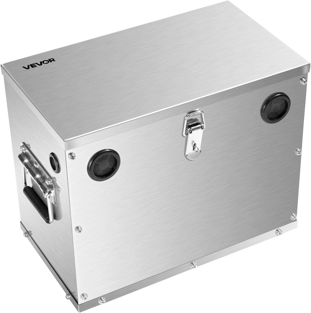 image:imageVEVOR Battery Box Group 2431 Trolling Motor Battery Box Marine Batteries Case with Lock Handles and RubberGrommet Cable Holes Stainless Steel Shell Suitable for Cars Boats amp Trolling MotorsStainless Steel Shell