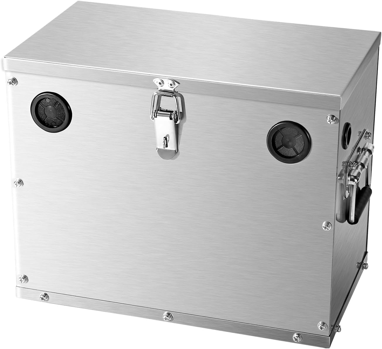 image:imageVEVOR Battery Box Group 2431 Trolling Motor Battery Box Marine Batteries Case with Lock Handles and RubberGrommet Cable Holes Stainless Steel Shell Suitable for Cars Boats amp Trolling MotorsStainless Steel Shell