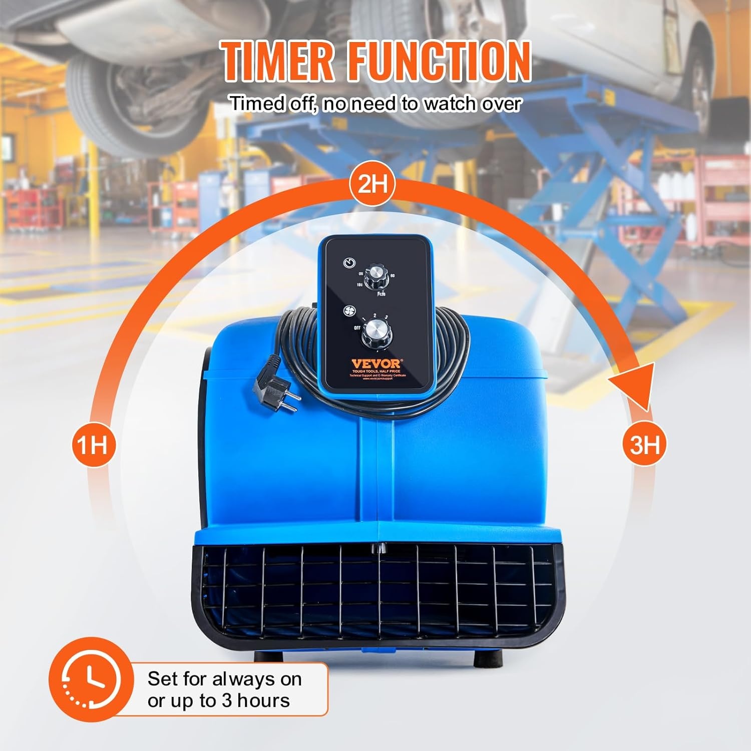 image:imageVEVOR Blower Fan Low Profile Air Mover Carpet Dryer 1000 CFM 2 Speeds MultiAngle Airflow Lightweight Portable for Crawlspaces Attics Basements Bathrooms Water Damage Restoration Blue4000 CFM 1 HP