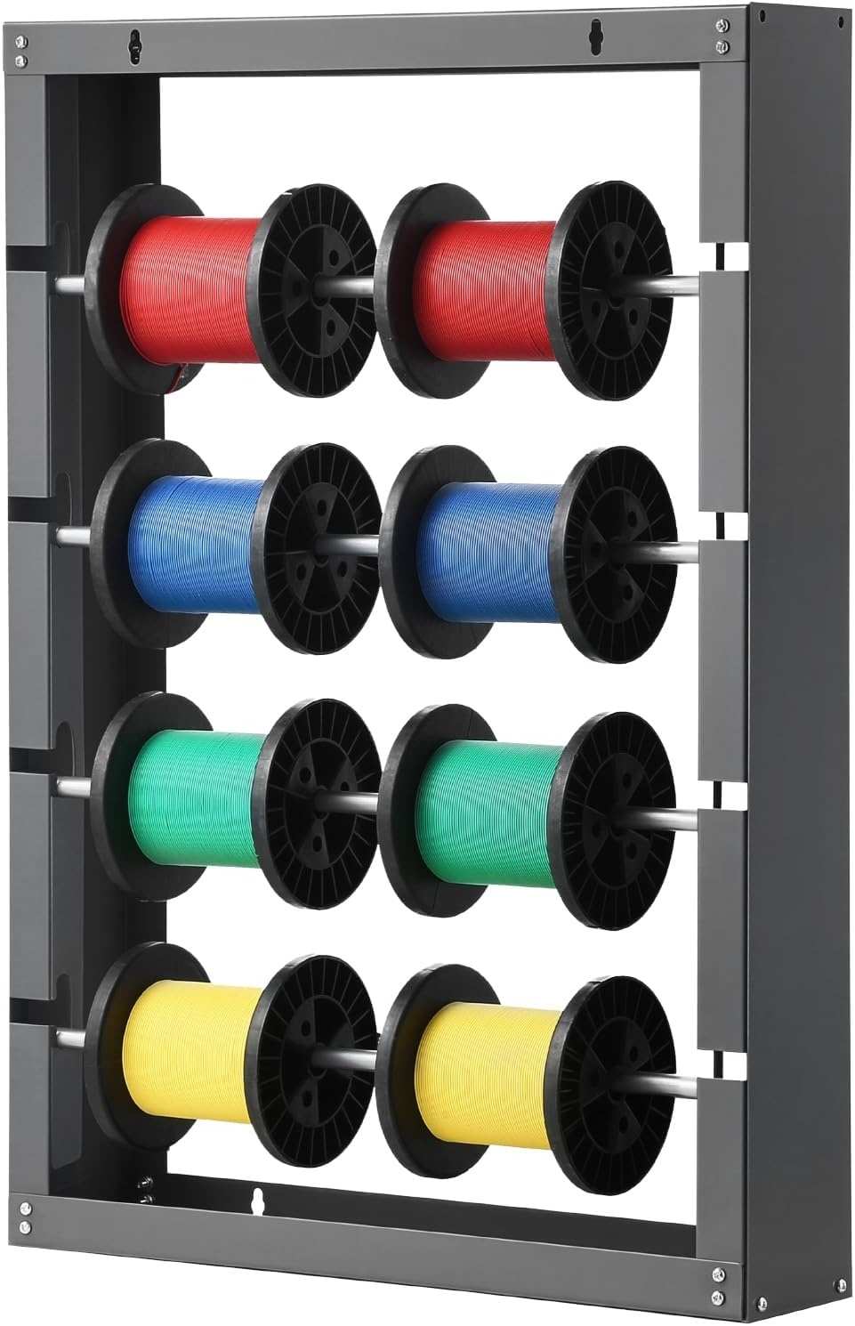 image:imageVEVOR Cable Dispenser Floor or Stud Mounted Wire Spool Rack Portable Wire Rack Dispenser with AntiSlip Metal Handle for Wiring Transport Swivel Eyelet for Electrical Industrial and Retail UseWire Spool Rack