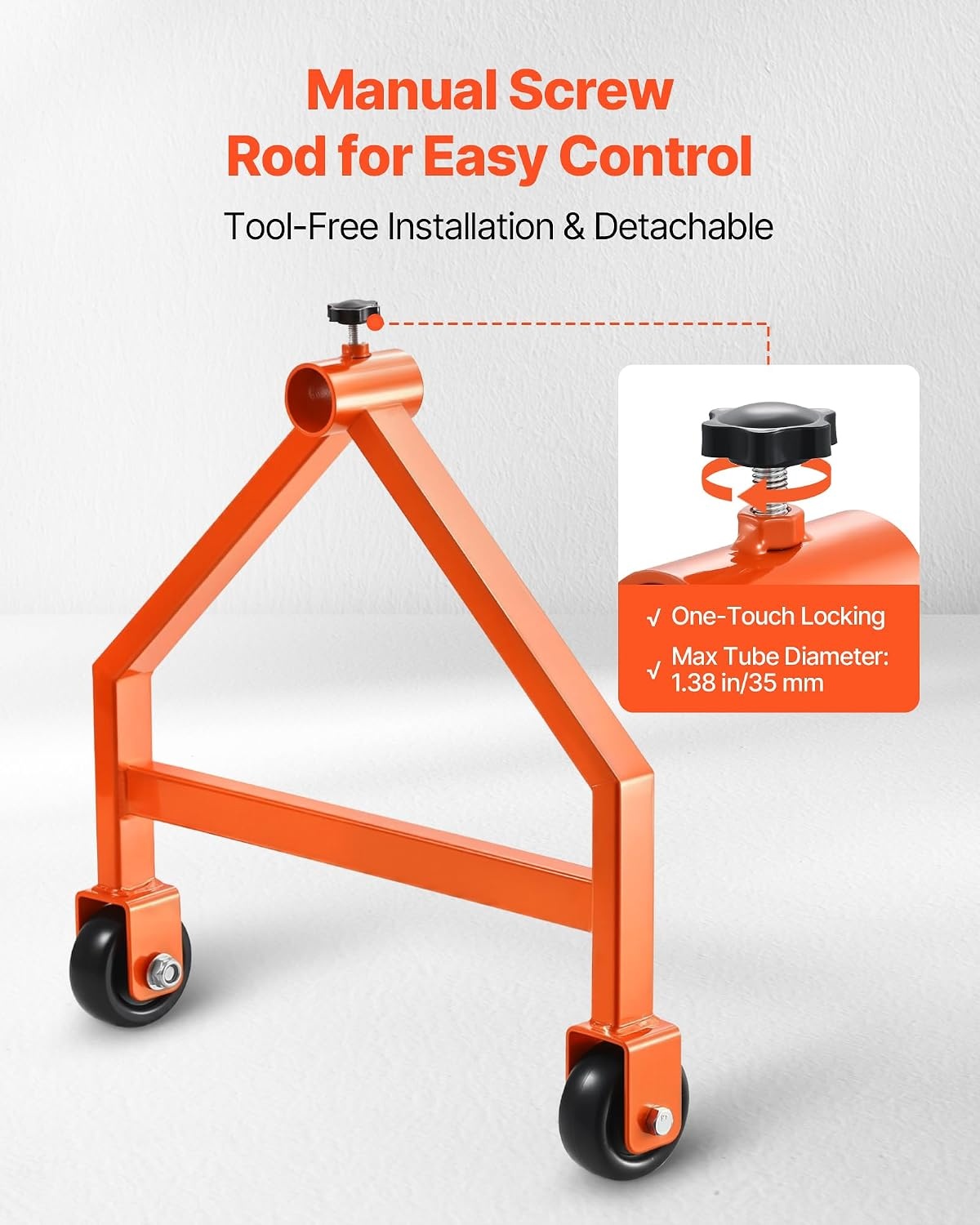 image:imageVEVOR Cable Dispenser Floor or Stud Mounted Wire Spool Rack Portable Wire Rack Dispenser with AntiSlip Metal Handle for Wiring Transport Swivel Eyelet for Electrical Industrial and Retail UseWire Rack