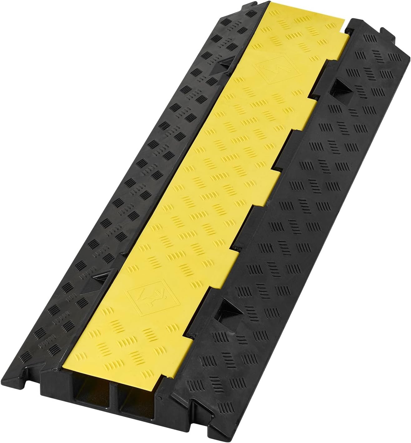 image:imageVEVOR Cable Protector Ramp 2 Channel Heavy Duty 3937 Rubber Cord Hose Wire Cover 22W x 2H Large Channel Size Traffic Speed Bump with FlipOpen Top Cover for Indoor Outdoor Use