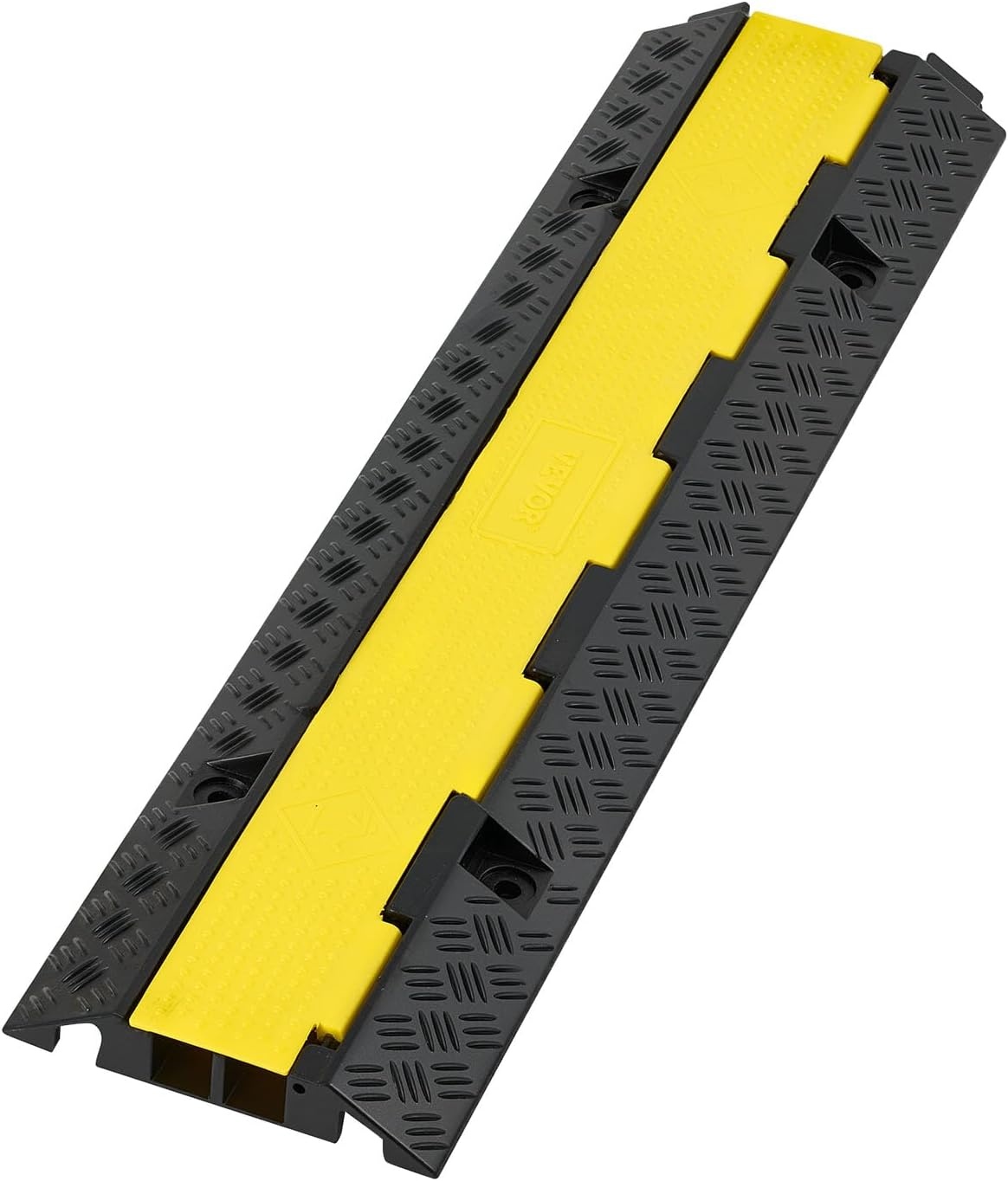 image:imageVEVOR Cable Protector Ramp 22000 lbsaxle Capacity 2 Channel Heavy Duty Rubber Cord Hose Wire Cover 13 x 12 in Channel Traffic Speed Bump with FlipOpen Top Cover for Indoor Outdoor 1 Pack2 Channel1PC