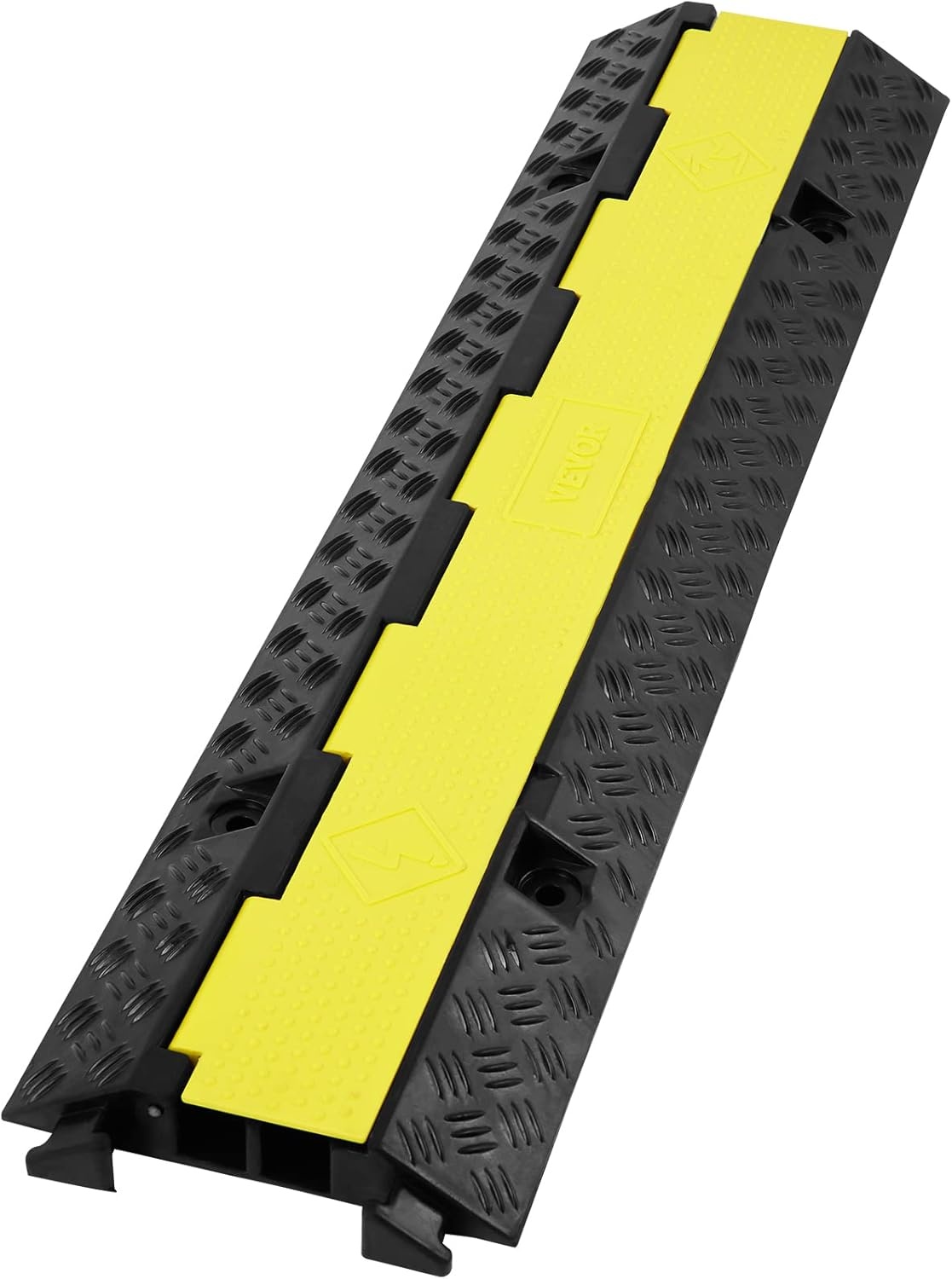 image:imageVEVOR Cable Protector Ramp 22000 lbsaxle Capacity 2 Channel Heavy Duty Rubber Cord Hose Wire Cover 13 x 12 in Channel Traffic Speed Bump with FlipOpen Top Cover for Indoor Outdoor 1 Pack2 Channel3PCs