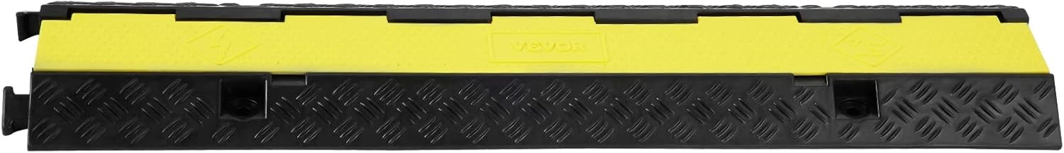 image:imageVEVOR Cable Protector Ramp 22000 lbsaxle Capacity 2 Channel Heavy Duty Rubber Cord Hose Wire Cover 13 x 12 in Channel Traffic Speed Bump with FlipOpen Top Cover for Indoor Outdoor 1 Pack2 Channel3PCs