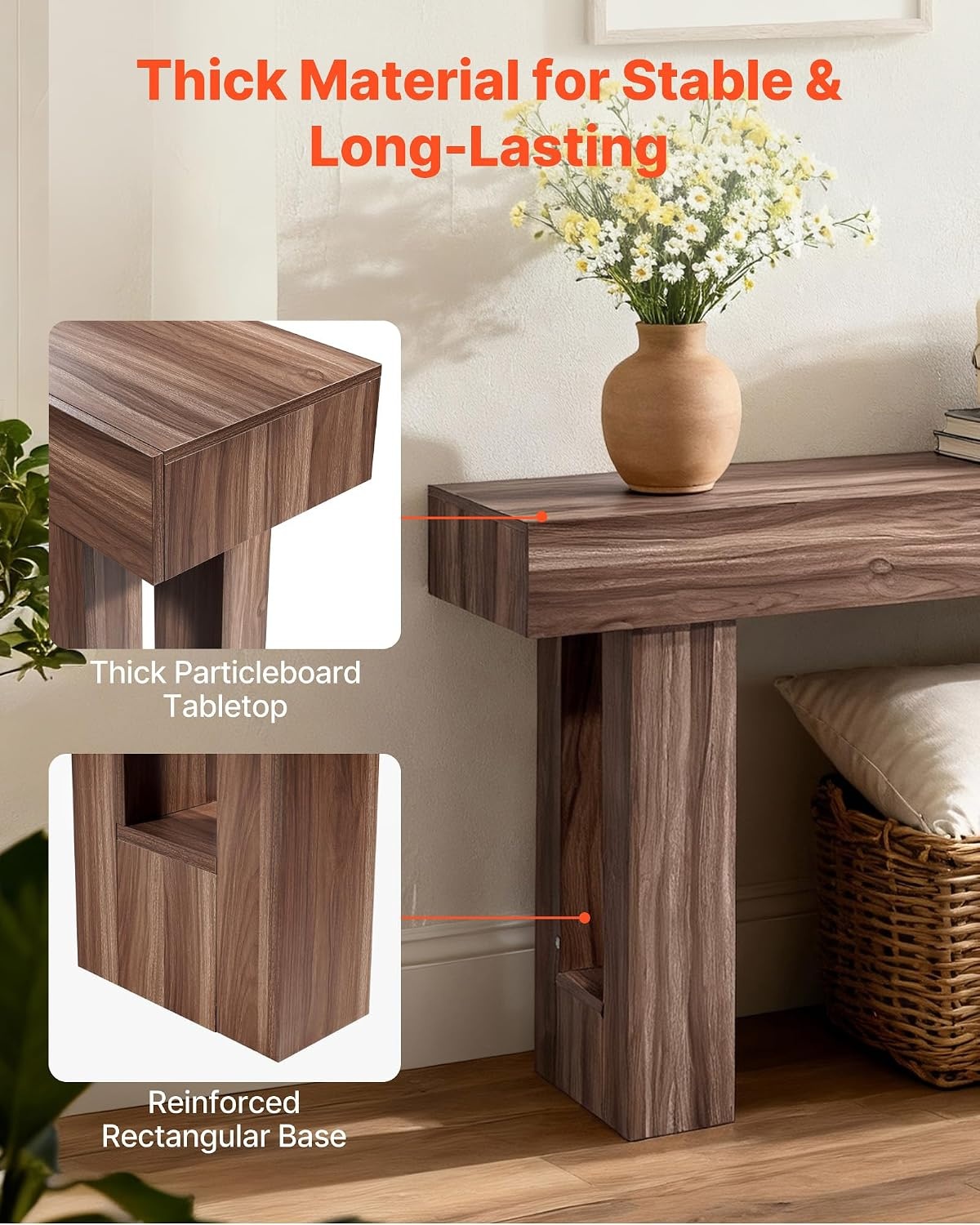 image:imageVEVOR Console Table 63 Inch Entryway Table with Storage Wooden Rectangle Hallway Table Narrow Sofa Table Behind The Couch Console Tables for Entryway Hallway Living Room NaturalBrown