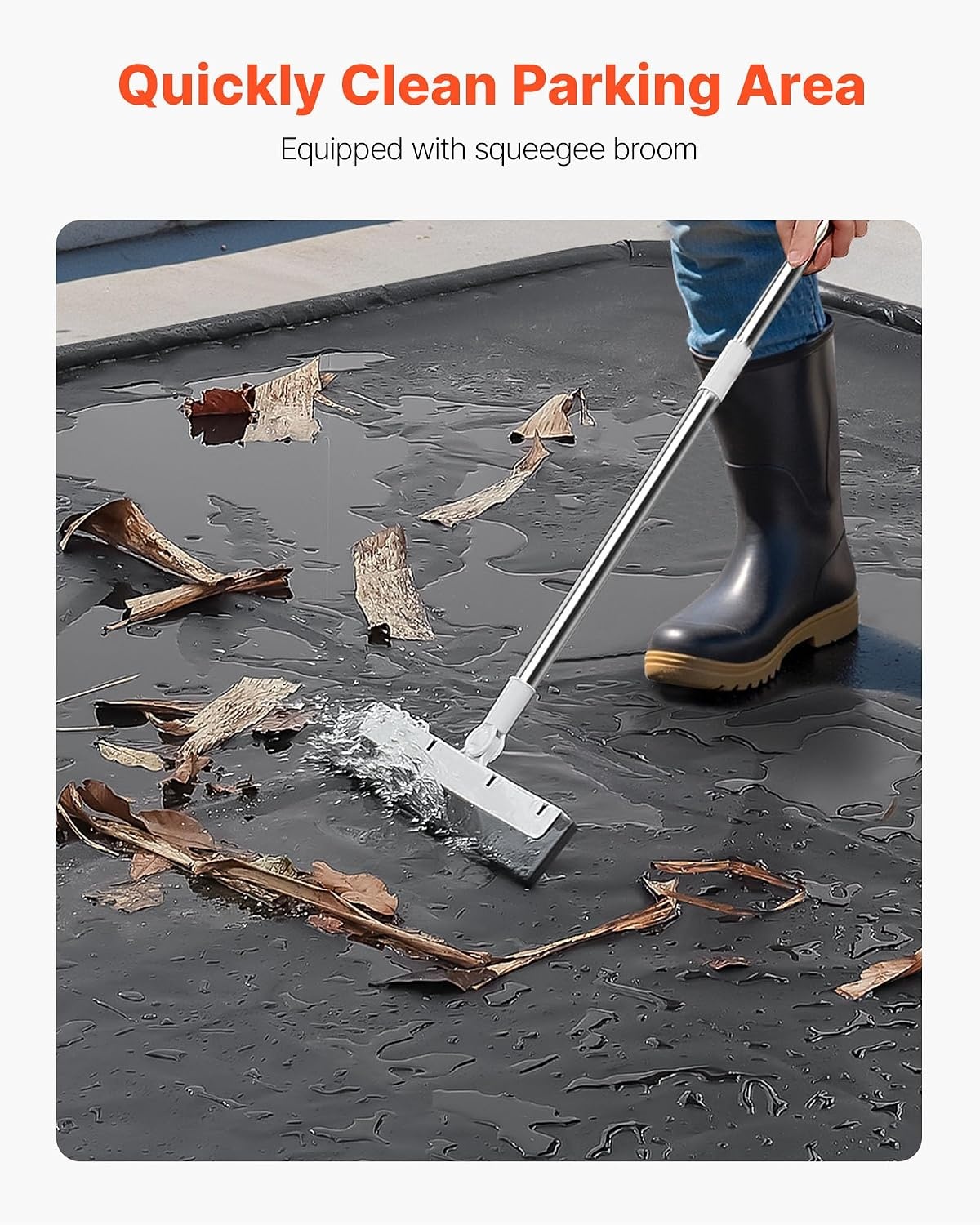 image:imageVEVOR Containment Mat 7 ft 9 in x 18 ft NonSlip PVC Garage Floor Mat with a Cleaning Squeegee Heavy Duty Durable Waterproof Containment Protection from Snow Rain and Mud for Cars Parking Black7 ft 9 in x 18 ft
