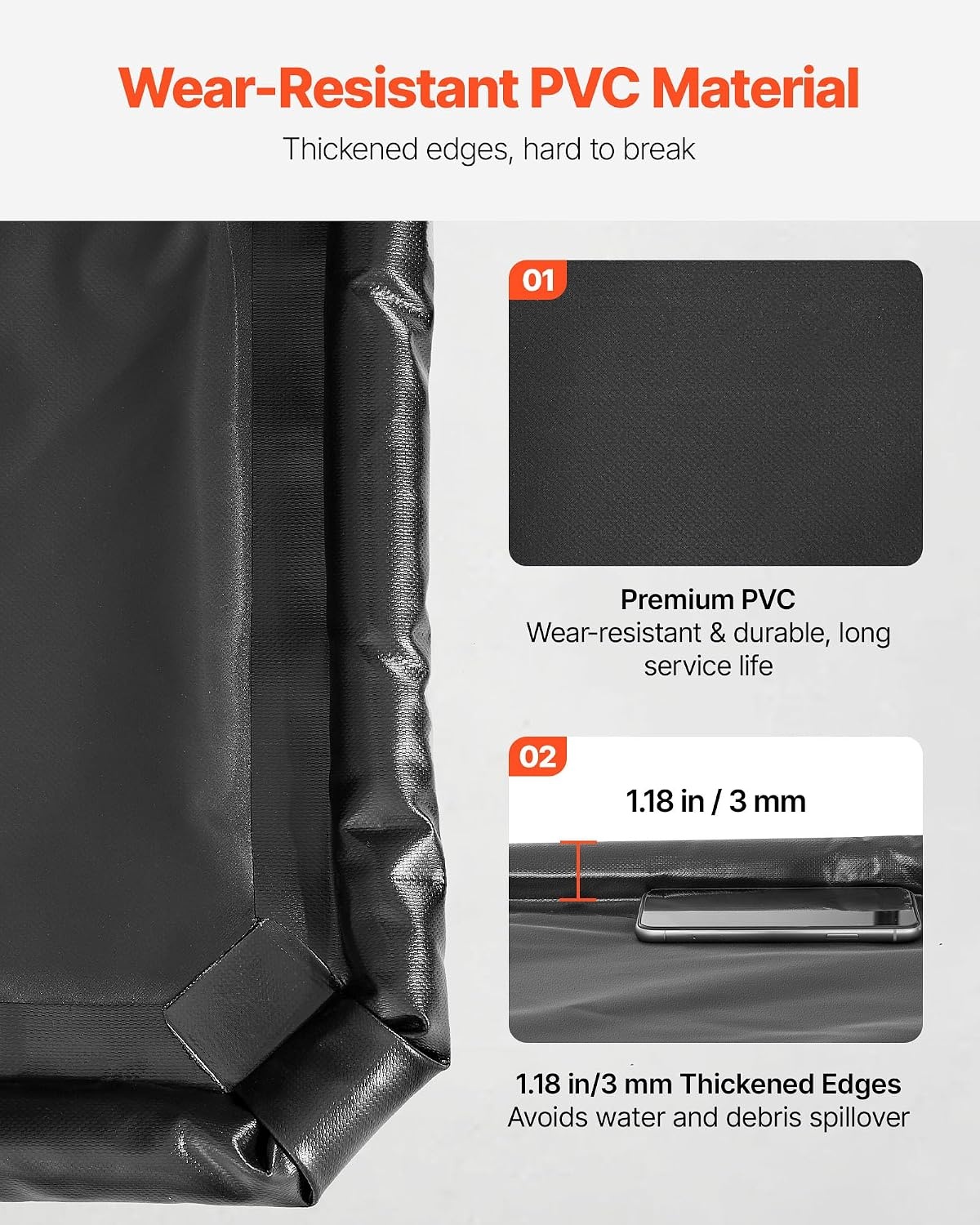 image:imageVEVOR Containment Mat 7 ft 9 in x 18 ft NonSlip PVC Garage Floor Mat with a Cleaning Squeegee Heavy Duty Durable Waterproof Containment Protection from Snow Rain and Mud for Cars Parking Black7 ft 9 in x 18 ft
