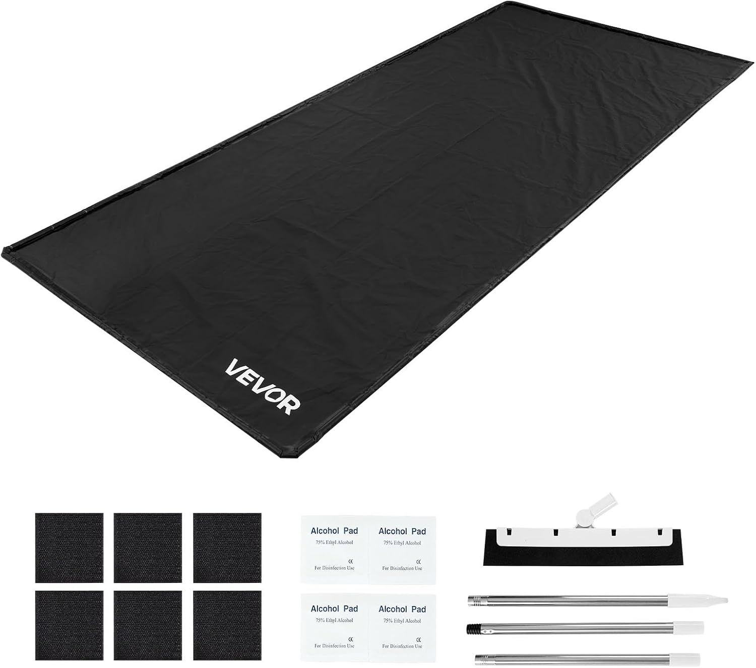 image:imageVEVOR Containment Mat 7 ft 9 in x 18 ft NonSlip PVC Garage Floor Mat with a Cleaning Squeegee Heavy Duty Durable Waterproof Containment Protection from Snow Rain and Mud for Cars Parking Black7 ft 9 in x 18 ft