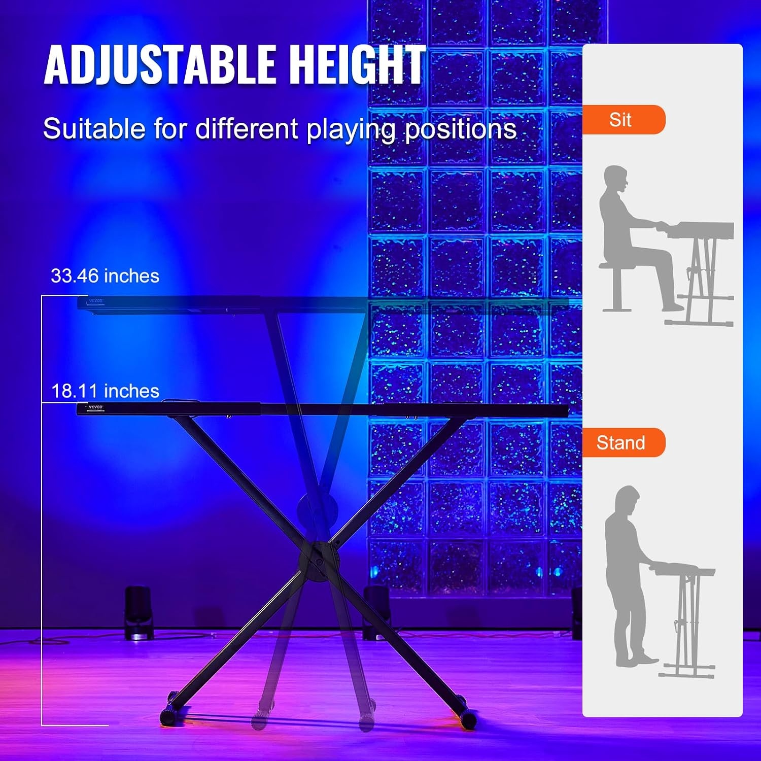 image:imageVEVOR DJ Table Stand 3243 x 18 Portable DJ Laptop and Controller Stand Lightweight DJ Desk DJ Booth Adjustable Height DJ Stand Foldable DoubleX Keyboard Stand amp Tabletop Audio Mixer StandDJ Table Expand