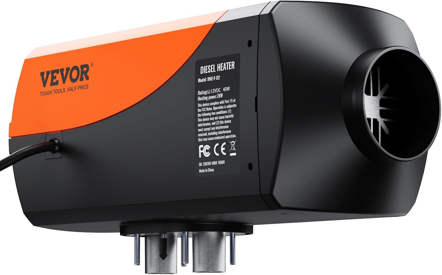 image:imageVEVOR Diesel Air Heater 12V 2KW Integrated Diesel Heater with Remote and LCD Display 10L Tank Compact Diesel Heating Solution Quick Warmup for RVs Trailers Campers Boats and Indoor UseOrange