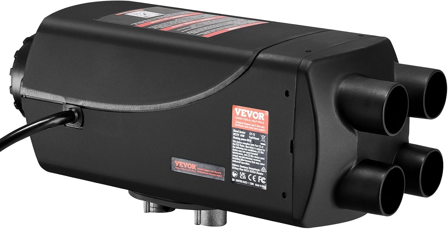 image:imageVEVOR Diesel Air Heater 12V 2KW Integrated Diesel Heater with Remote and LCD Display 10L Tank Compact Diesel Heating Solution Quick Warmup for RVs Trailers Campers Boats and Indoor UseBlack