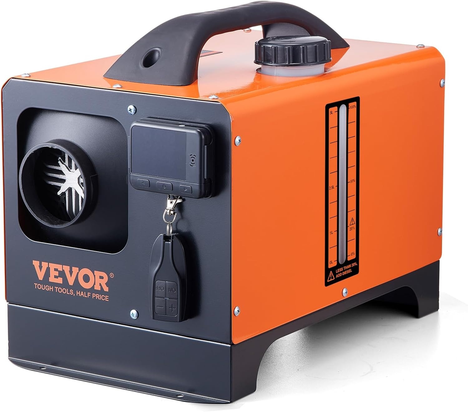 image:imageVEVOR Diesel Heater 12V Allinone Diesel Air Heater with Remote Control and LCD Display 5L Fuel Tank Fast Heating Portable Diesel Parking Heater for RV Truck 5KW Basic OrangeOrange