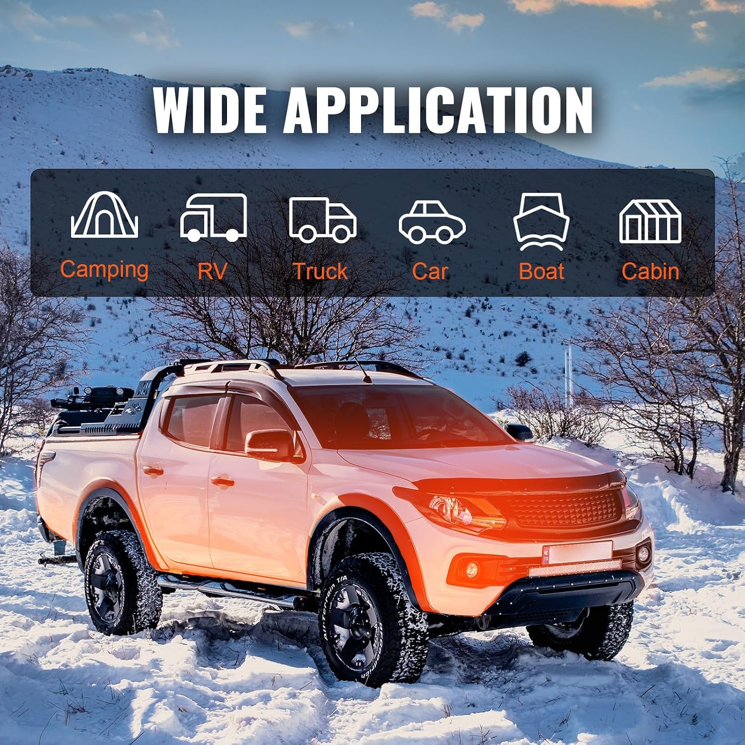 image:imageVEVOR Diesel Heater 12V Allinone Diesel Air Heater with Remote Control and LCD Display 5L Fuel Tank Fast Heating Portable Diesel Parking Heater for RV Truck 5KW Basic OrangeOrange