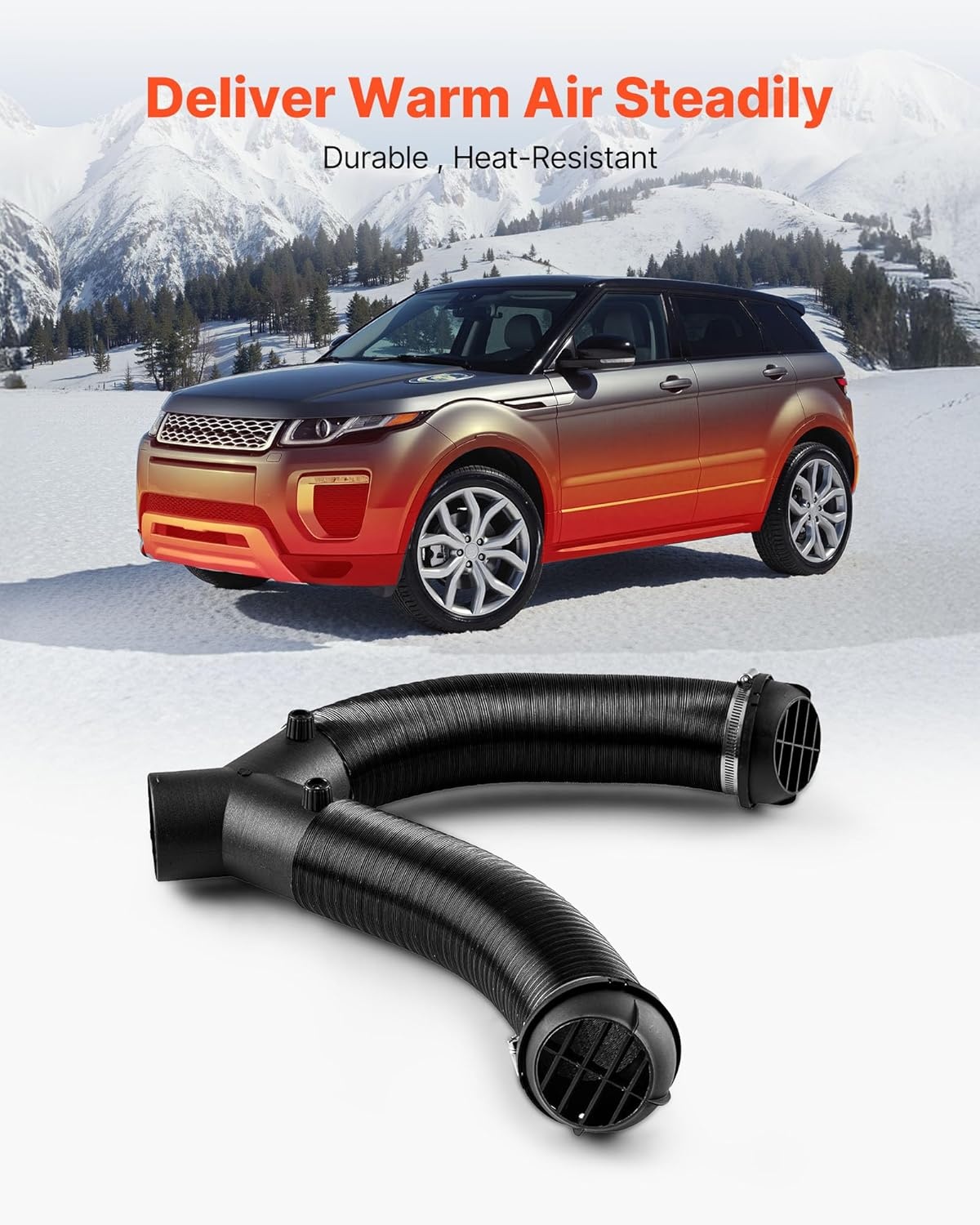image:imageVEVOR Diesel Heater Pipe Duct Vent Kit 3inch Heater Pipe Warm Air Outlet Vent Set with YShaped Connector amp Air Duct Clamps Parking Heaters Air Ducts Vent Kit for 2KW 5KW 8KW Diesel Heaters Black