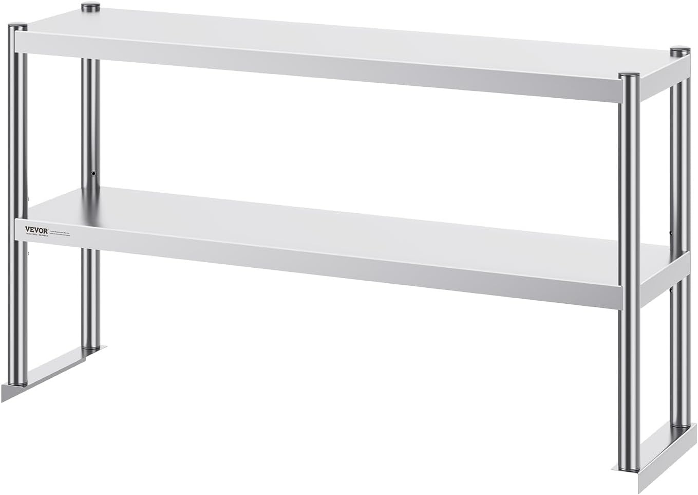 image:imageVEVOR Double Shelf Stainless Steel Two Tier Shelf 305 x 122 x 60 cm Height Adjustable Height Prep and Work Table Accessory for Kitchen Restaurant Workshop12 x 48 x 24 inch