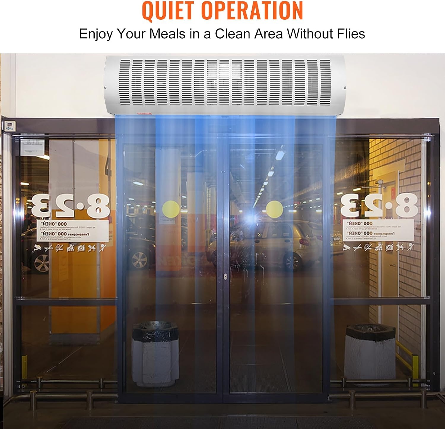 image:imageVEVOR FM150900U Commercial Wall Mounted Air Curtains Indoor Over Door Fan with Heavy Duty Limit Switch EasyInstall 110V Unheated 36 inch White