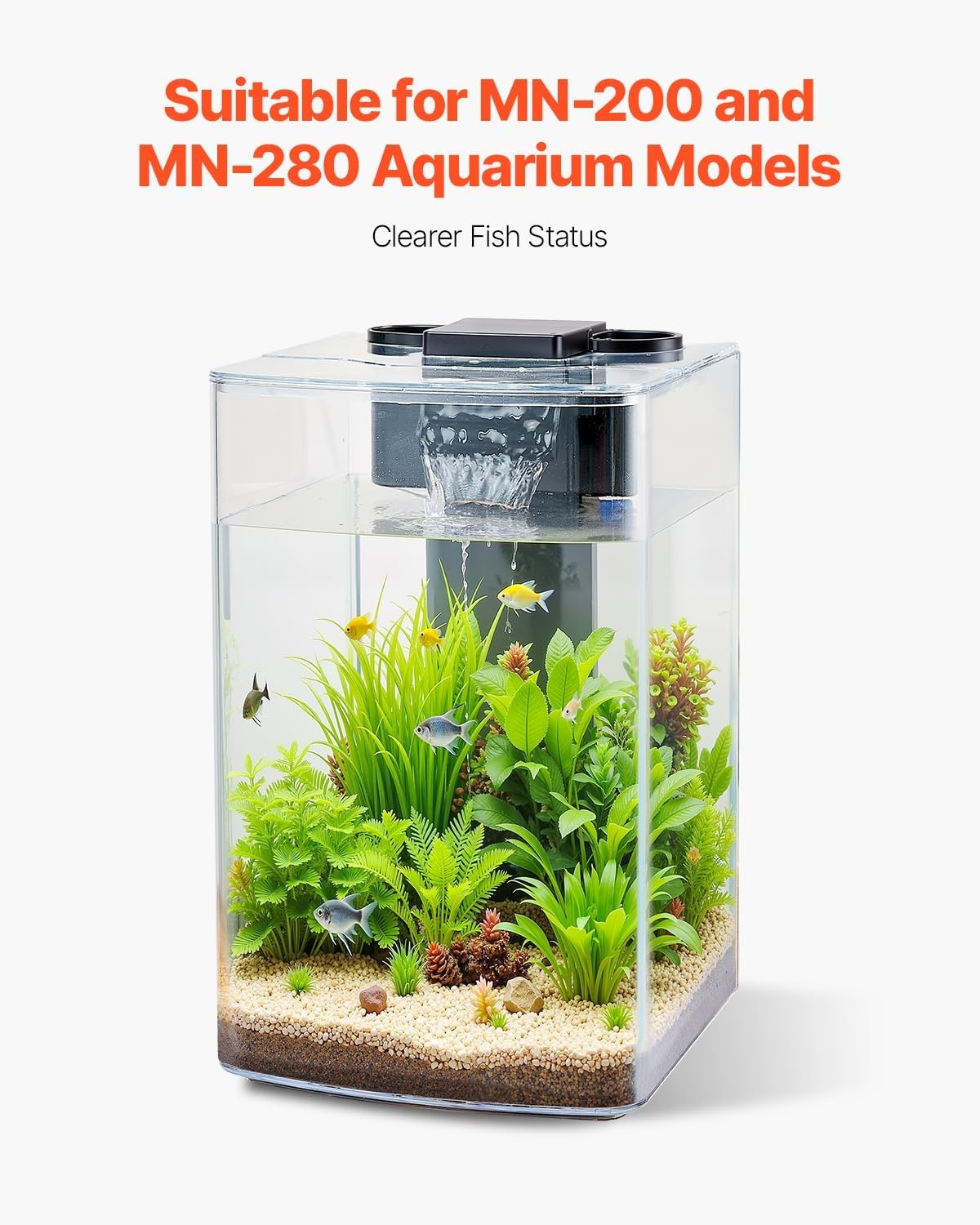 image:imageVEVOR Fish Tank Aquarium 2 Gallon Arch UltraClear GPPS Starter Smart Tank Adjustable 3 Color Lighting Self Cleaning System Fishbowl for Freshwater amp Saltwater Fish Home Office or Pet Use25 Gallon35 Gallon