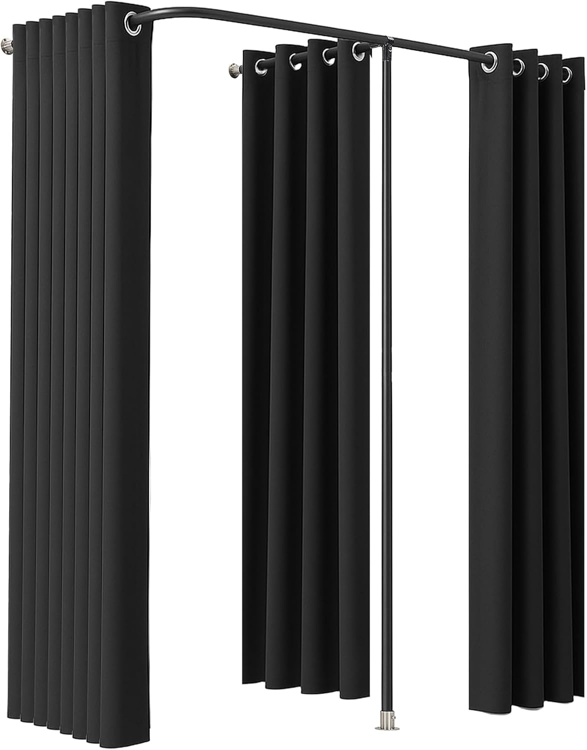 image:imageVEVOR Fitting Room Dressing Room with Thick Polyester Curtains Privacy Space with Shading Curtain and a Hook for Boutique Mall Tailors Store amp Outdoor 39 x 37 x 79 in Black and GrayWhiteBlack