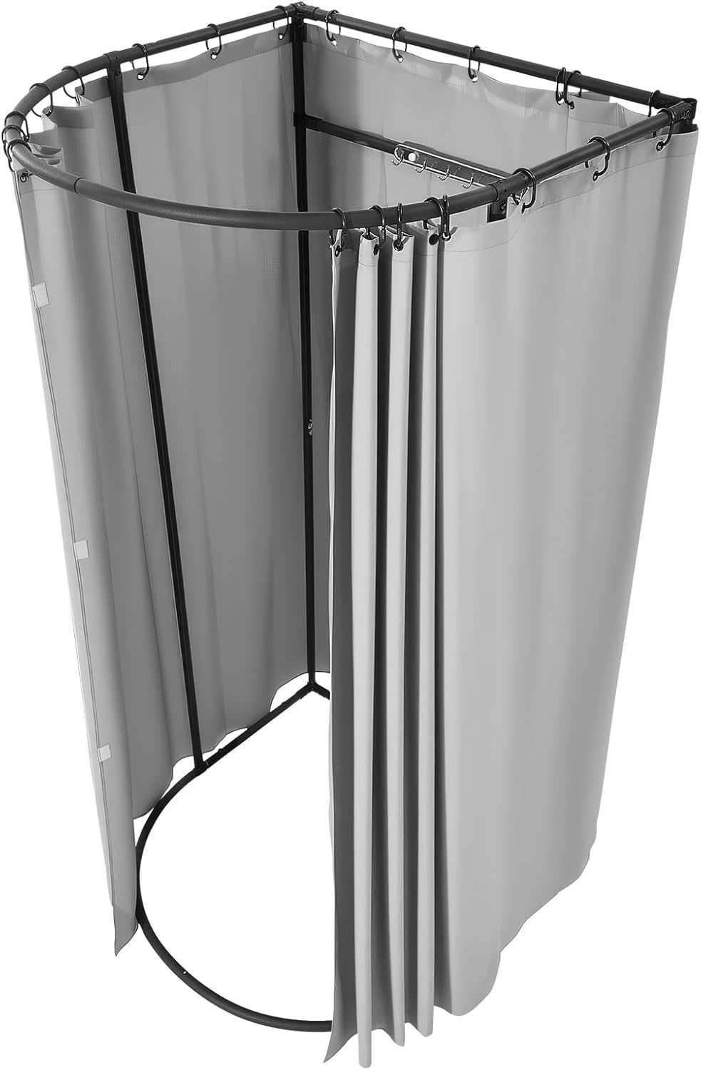 image:imageVEVOR Fitting Room Portable Dressing Room with Thick Polyester Curtains Privacy Space with Shading Curtain and a Hook for Boutique Mall Tailors Store amp Outdoor Activity 39 x 37 x 79 in BlackBlack and Graywhite