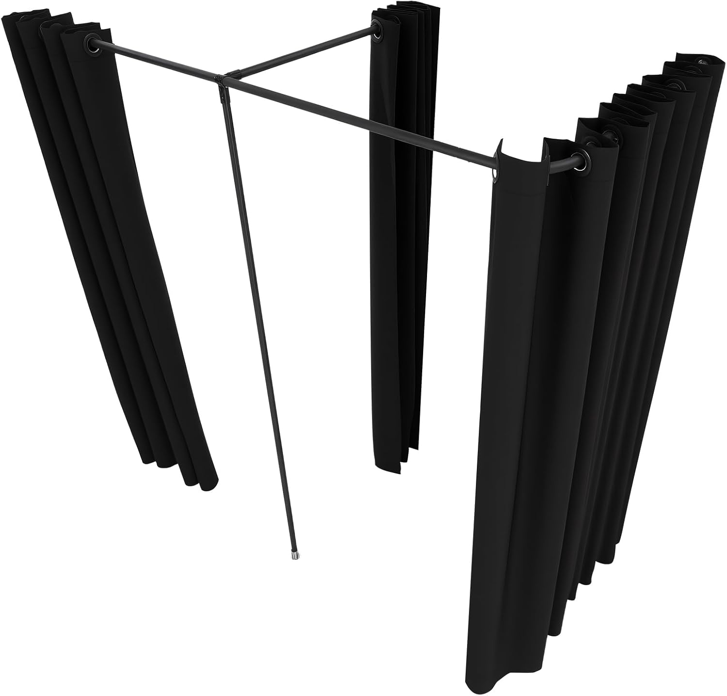 image:imageVEVOR Fitting Room Portable Dressing Room with Thick Polyester Curtains Privacy Space with Shading Curtain and a Hook for Boutique Mall Tailors Store amp Outdoor Activity 39 x 37 x 79 in BlackBlack
