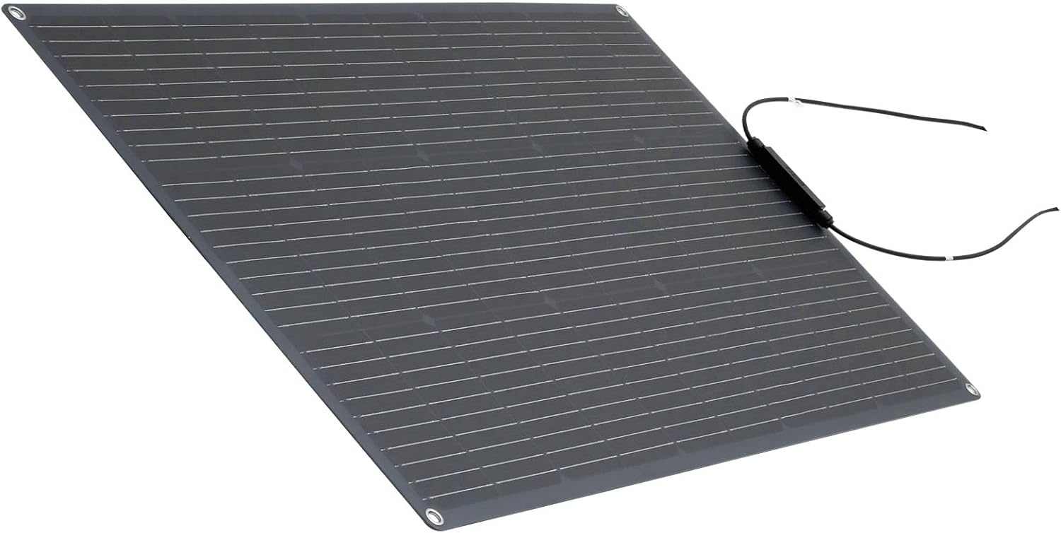image:imageVEVOR Flexible Solar Panel 100W SemiFlexible Bendable Monocrystalline Solar Panel 23 Efficiency Mono OffGrid Charger with MC4 Output IP67 Waterproof for Marine RV Car Cabin Curved Surfaces100W