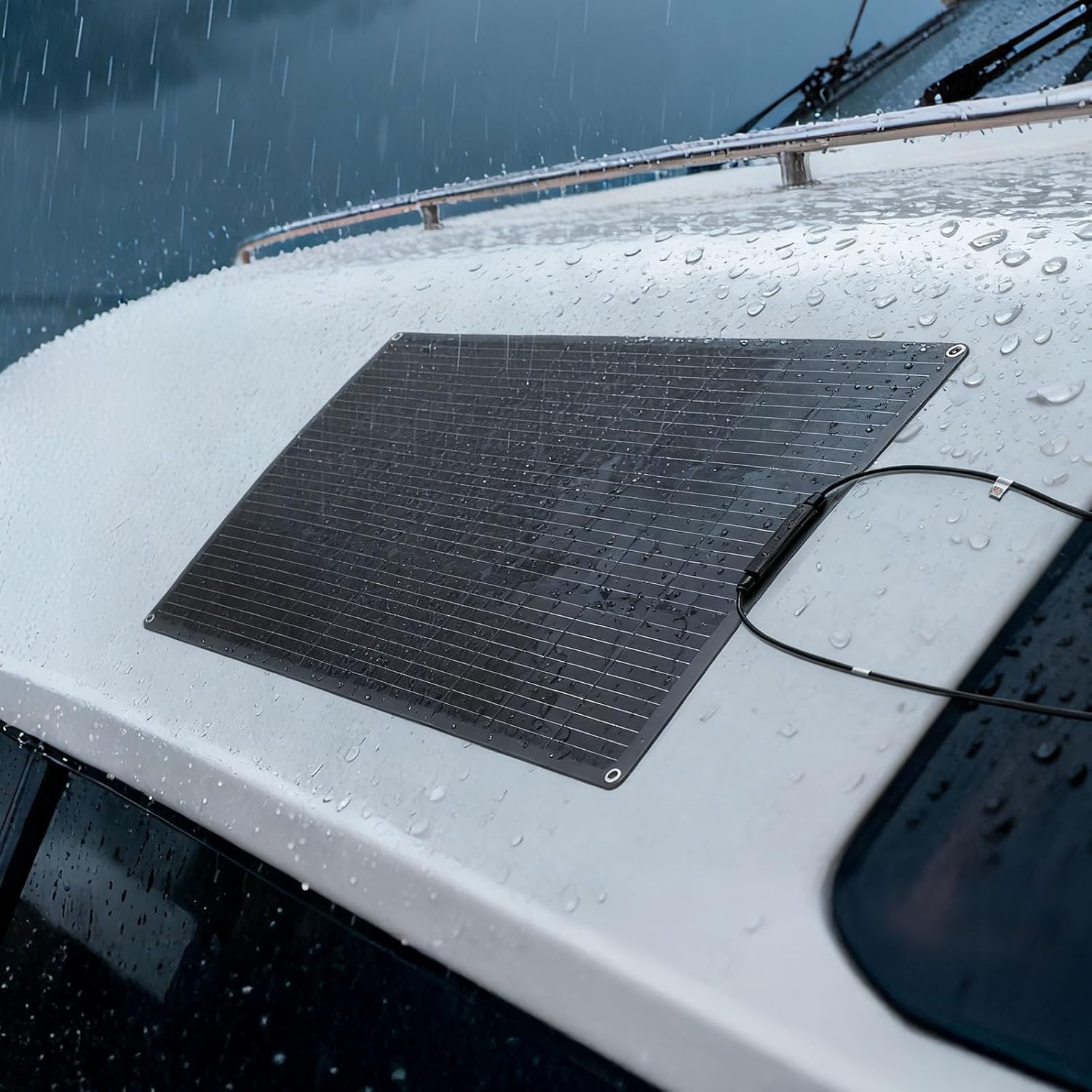 image:imageVEVOR Flexible Solar Panel 100W SemiFlexible Bendable Monocrystalline Solar Panel 23 Efficiency Mono OffGrid Charger with MC4 Output IP67 Waterproof for Marine RV Car Cabin Curved Surfaces100W