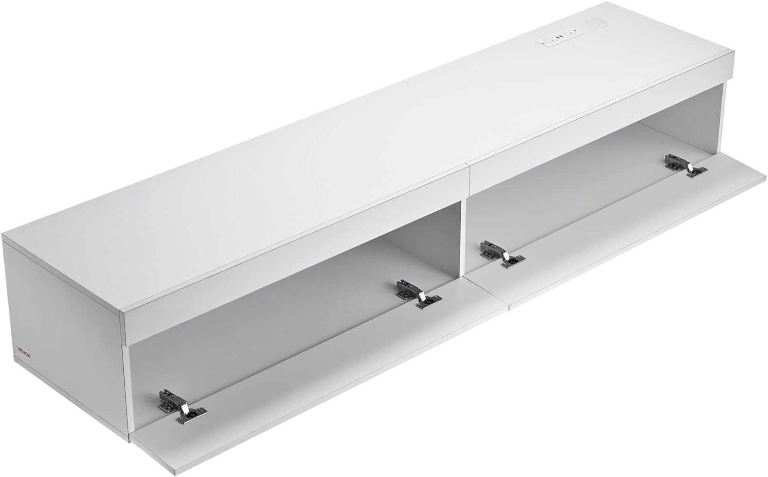 image:imageVEVOR Floating TV Stand 71 in Wall Mount Entertainment Center with Power Outlet amp LED Lights Modern Floating TV Shelf with 2 Drawers amp Storage Cabinet for DVD Player Cable Box Game Console WhiteWhite