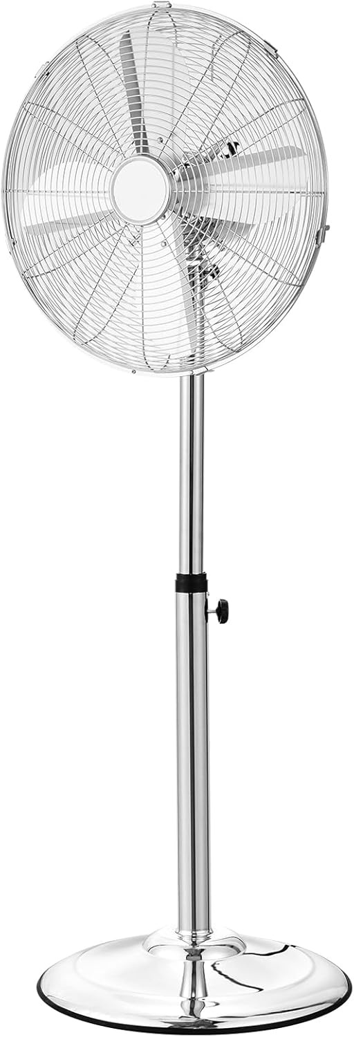 image:imageVEVOR Industrial Pedestal Fan 24 Inch 85Degree Oscillating Fan Height Adjustable Standing Fans with 3 Adjustable Speeds High Power Floor Fans for Office BlackSilver