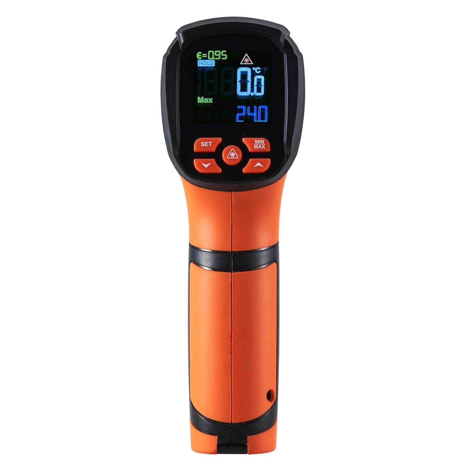 image:imageVEVOR Infrared Thermometer 40F2732F Dual Laser Temperature Gun NonContact Handheld IR Heat Temperature Gun amp Adjustable Emissivity for Metal SmeltingCookingPizza OvenEngine Not for HumanOrange 40F2732F401500