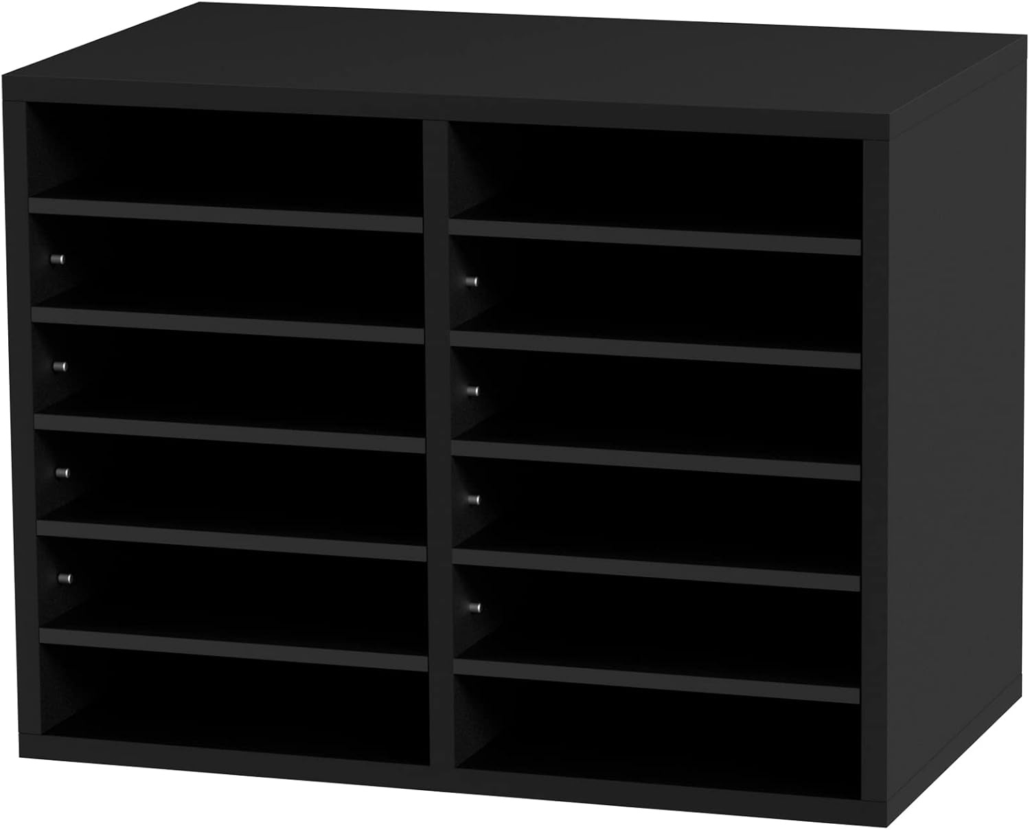 image:imageVEVOR Literature Organizers 5 Compartments Office Mailbox with Adjustable Shelves Wood Literature sorter 139x12x13 inches for Office Home Classroom Mailrooms Organization EPA Certified BrownBlack