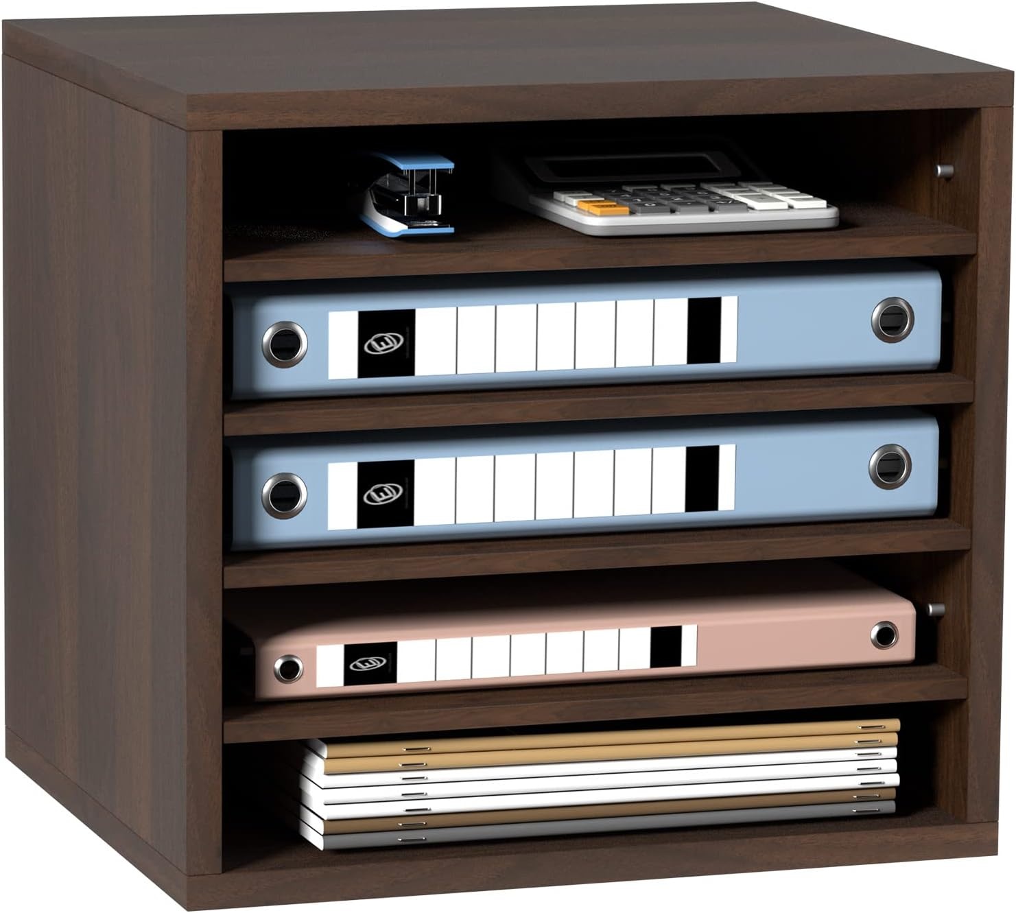 image:imageVEVOR Literature Organizers 5 Compartments Office Mailbox with Adjustable Shelves Wood Literature sorter 139x12x13 inches for Office Home Classroom Mailrooms Organization EPA Certified BrownBrown