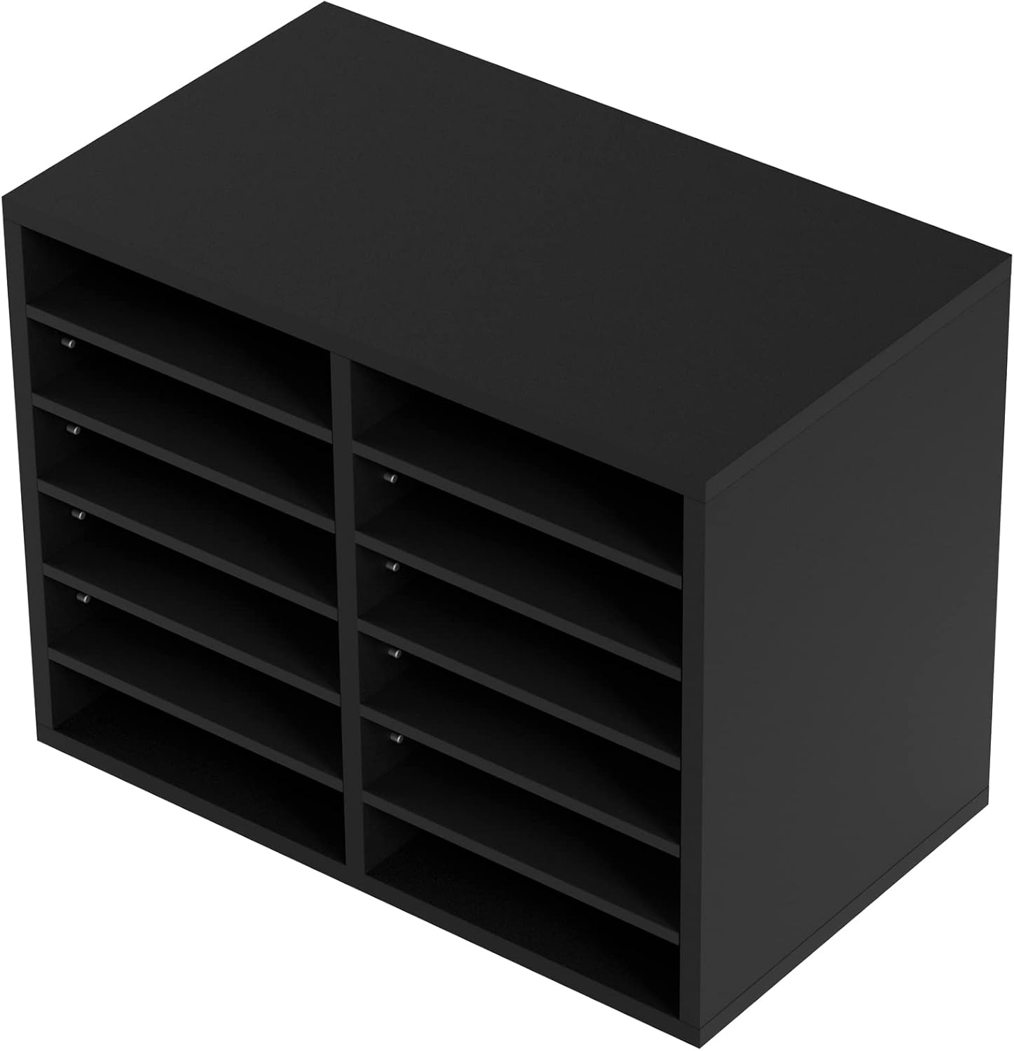 image:imageVEVOR Literature Organizers 5 Compartments Office Mailbox with Adjustable Shelves Wood Literature sorter 139x12x13 inches for Office Home Classroom Mailrooms Organization EPA Certified BrownBlack