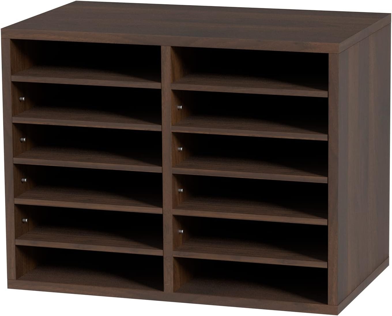 image:imageVEVOR Literature Organizers 5 Compartments Office Mailbox with Adjustable Shelves Wood Literature sorter 139x12x13 inches for Office Home Classroom Mailrooms Organization EPA Certified BrownBrown