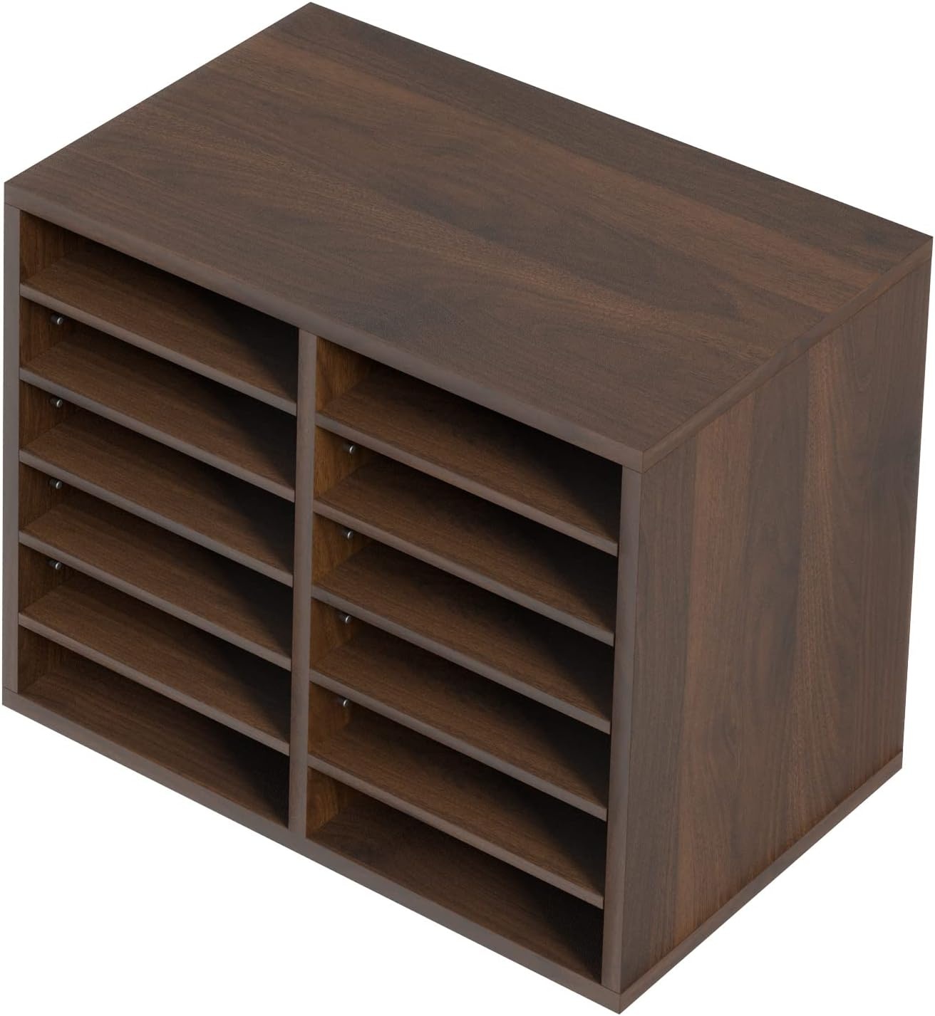 image:imageVEVOR Literature Organizers 5 Compartments Office Mailbox with Adjustable Shelves Wood Literature sorter 139x12x13 inches for Office Home Classroom Mailrooms Organization EPA Certified BrownBrown