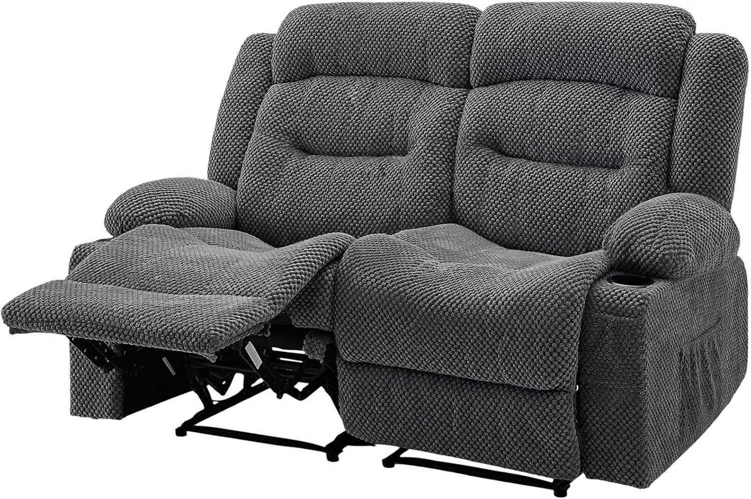 image:imageVEVOR Loveseat Recliner Sofa with Massage amp Heat Power Reclining Couch with Console PU Leather Electric RV Sofa with USB amp OutletStorageCup HoldersPockets Home Theater Seating for Living RoomDark Grey
