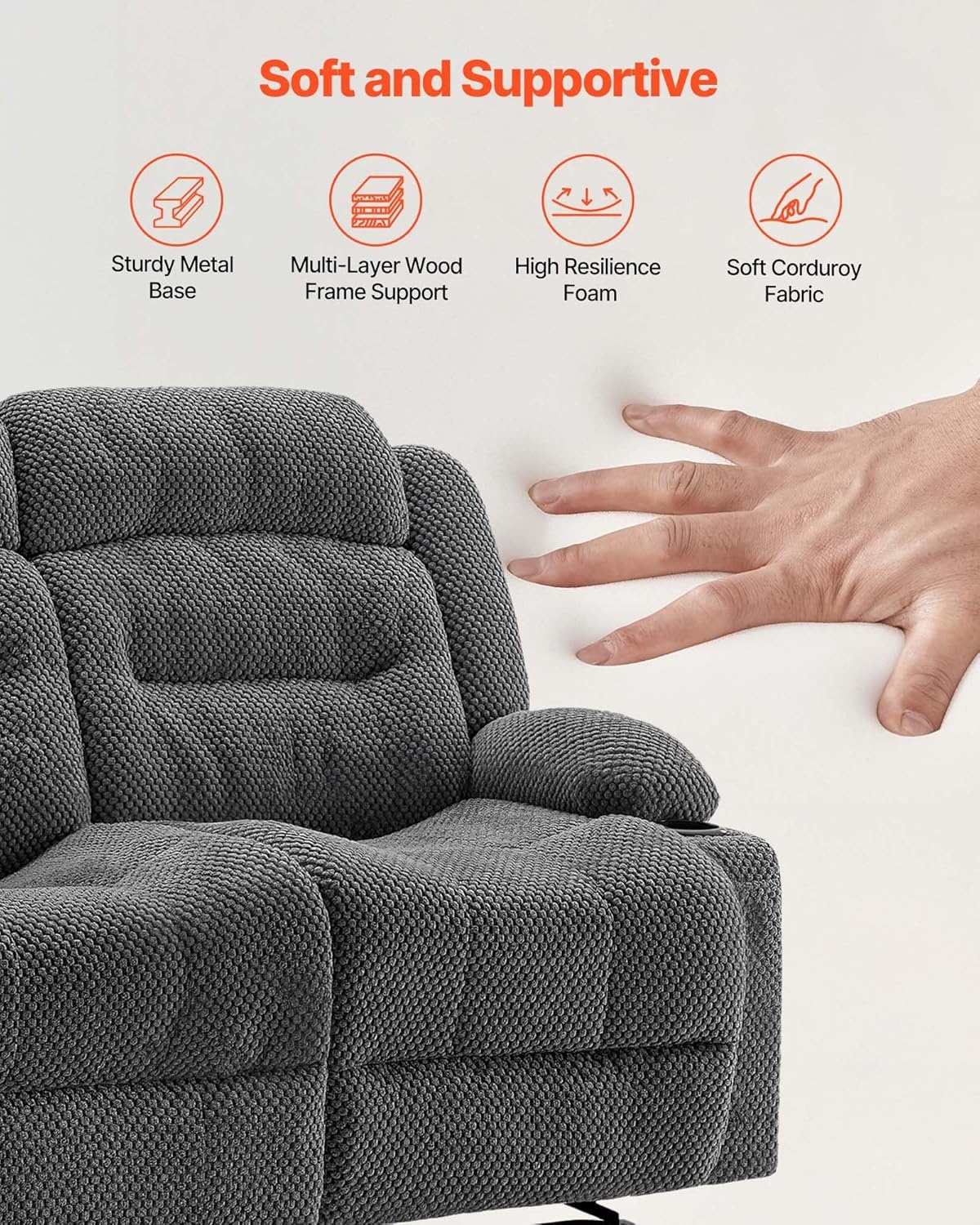 image:imageVEVOR Loveseat Recliner Sofa with Massage amp Heat Power Reclining Couch with Console PU Leather Electric RV Sofa with USB amp OutletStorageCup HoldersPockets Home Theater Seating for Living RoomDark Grey