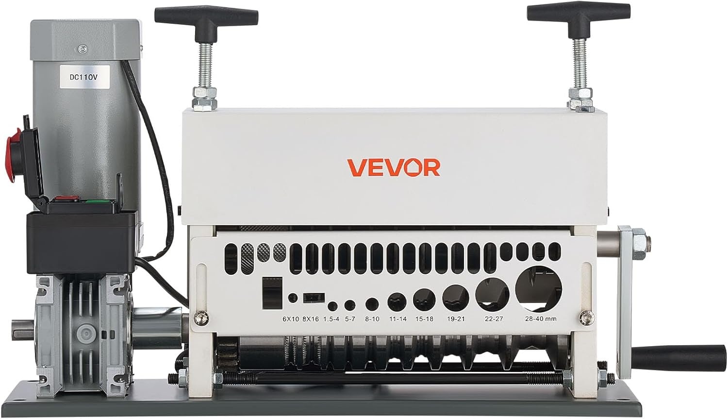 image:imageVEVOR Manual Wire Stripper Machine 006118 in Copper Cable Stripper Tool Hand Crank or Drill Powered Modes HeavyDuty Q235 Frame Wire Stripping Machine Easy to Use for Scrap Copper Recycling2028 x 669 x 1252 in