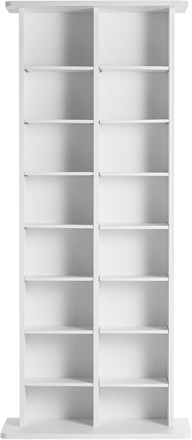 image:imageVEVOR Media Storage Cabinet 9Layer DVD Shelf Adjustable CD Shelves 27 Compartments Protects amp Organizes Music Movie Video Games or Memorabilia Collections EspressoWhite