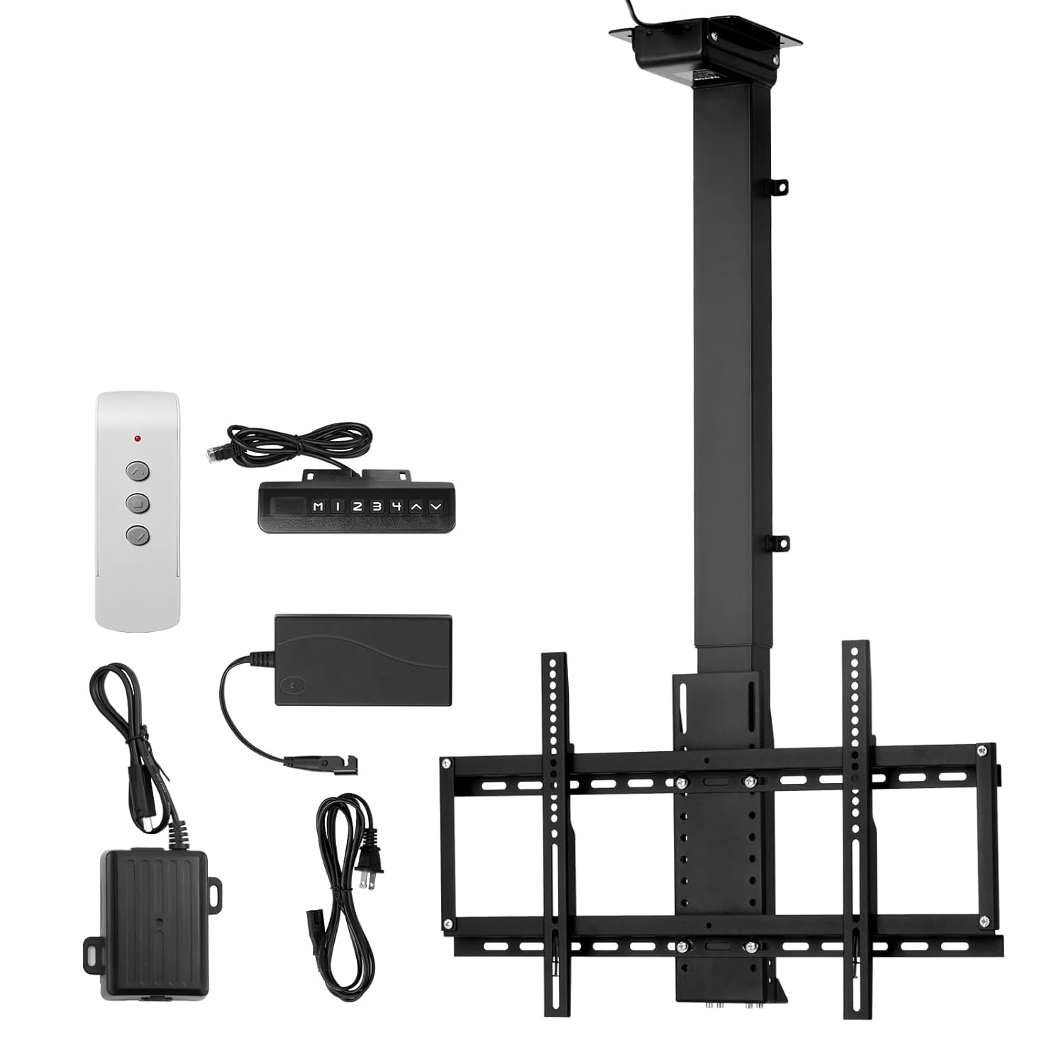 image:imageVEVOR Motorized Ceiling TV Mount TV Wall Mount for 32 to 55 Inch TV Electric Adjustable Ceiling TV Mount Motorized Flip Down TV Mount Bracket with Max VESA 24 x 16 in Fits TVs Up to 120 lbs